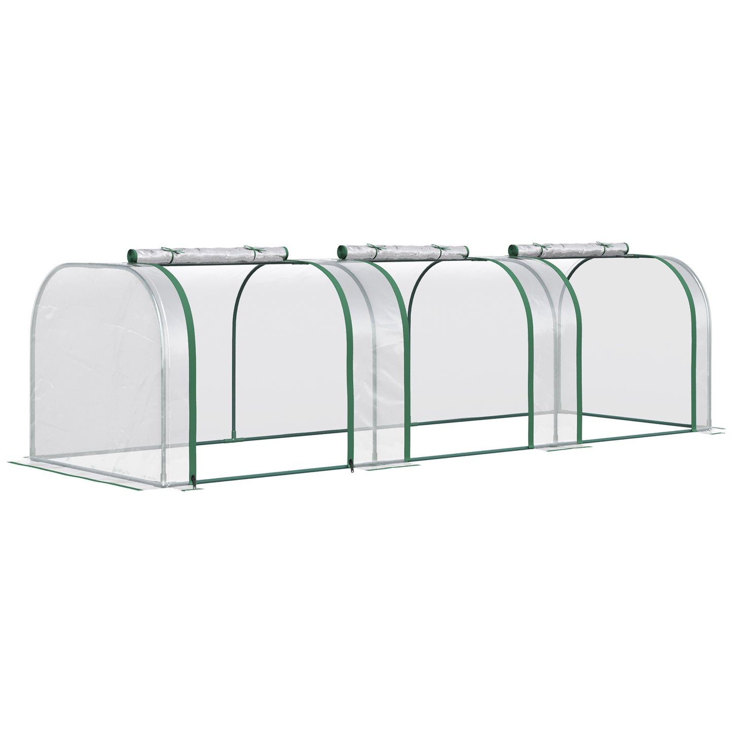 PVC Tunnel Greenhouse Green Grow House Steel Frame