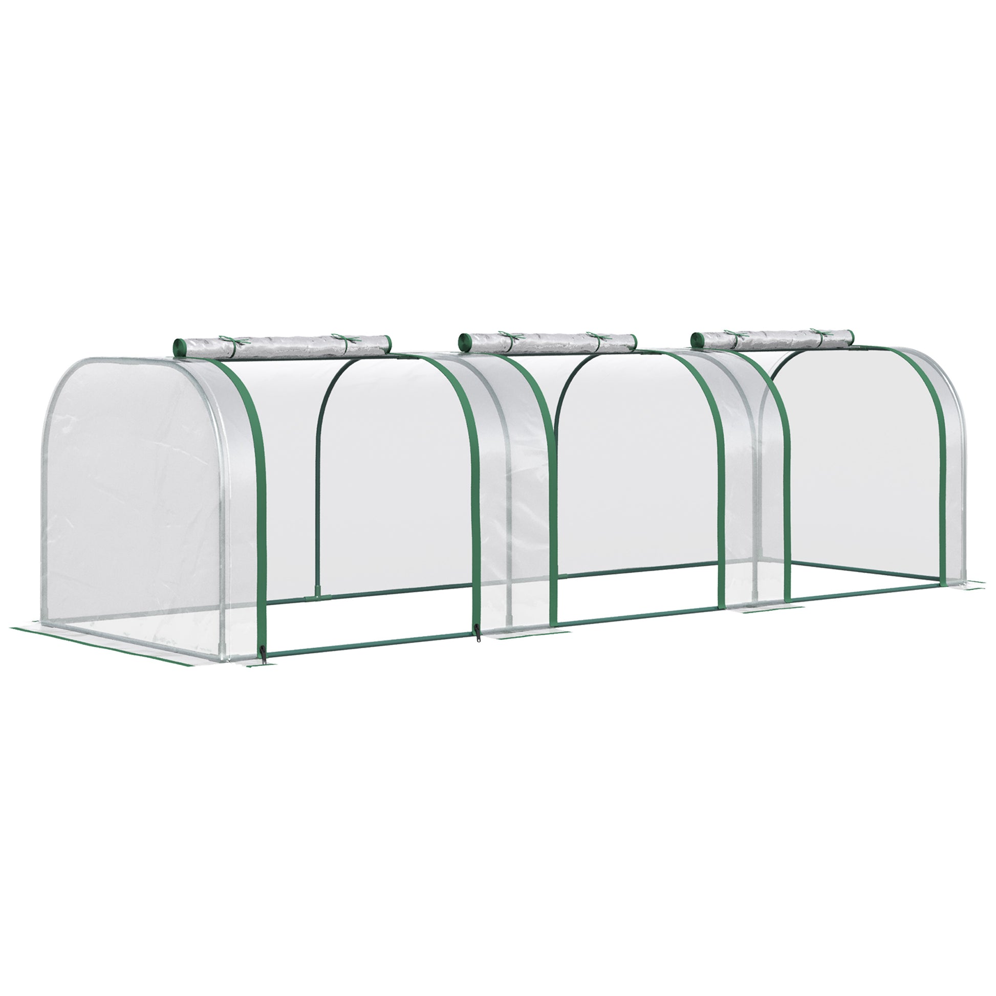 PVC Tunnel Greenhouse Green Grow House Steel Frame
