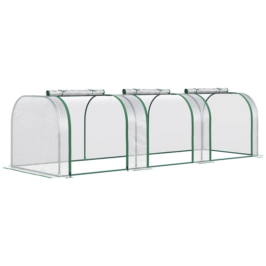 PVC Tunnel Greenhouse Green Grow House Steel Frame