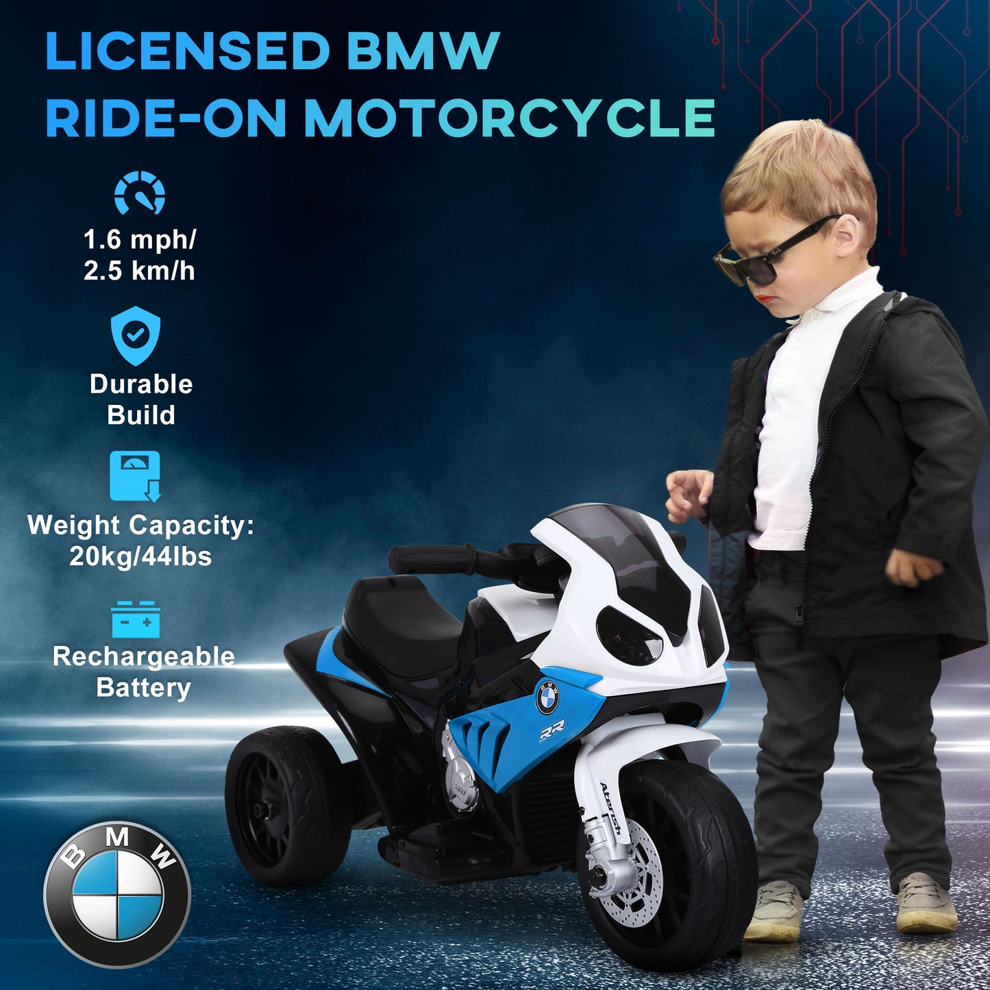 Electric Motorbike for Kids Ride on BMW Motorbike W/Headlights (1)