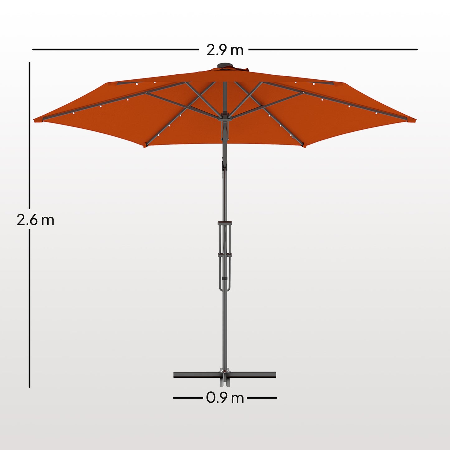 3(m) Solar LED Cantilever Parasol