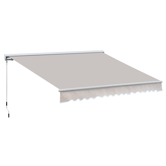 2.95Lx2.5M  Retractable Manual/Electric Awning-Cream White/White