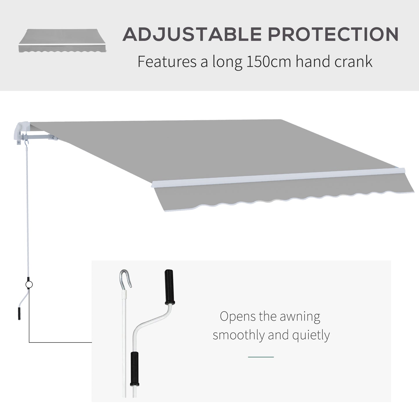 Garden Patio Manual Awning Canopy Sun Shade Shelter Retractable 4