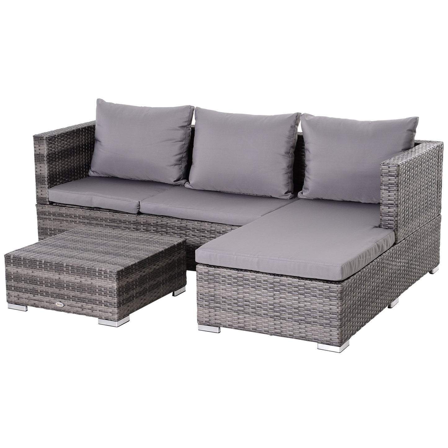 3PC Rattan Garden Furniture Storage Sofa Set