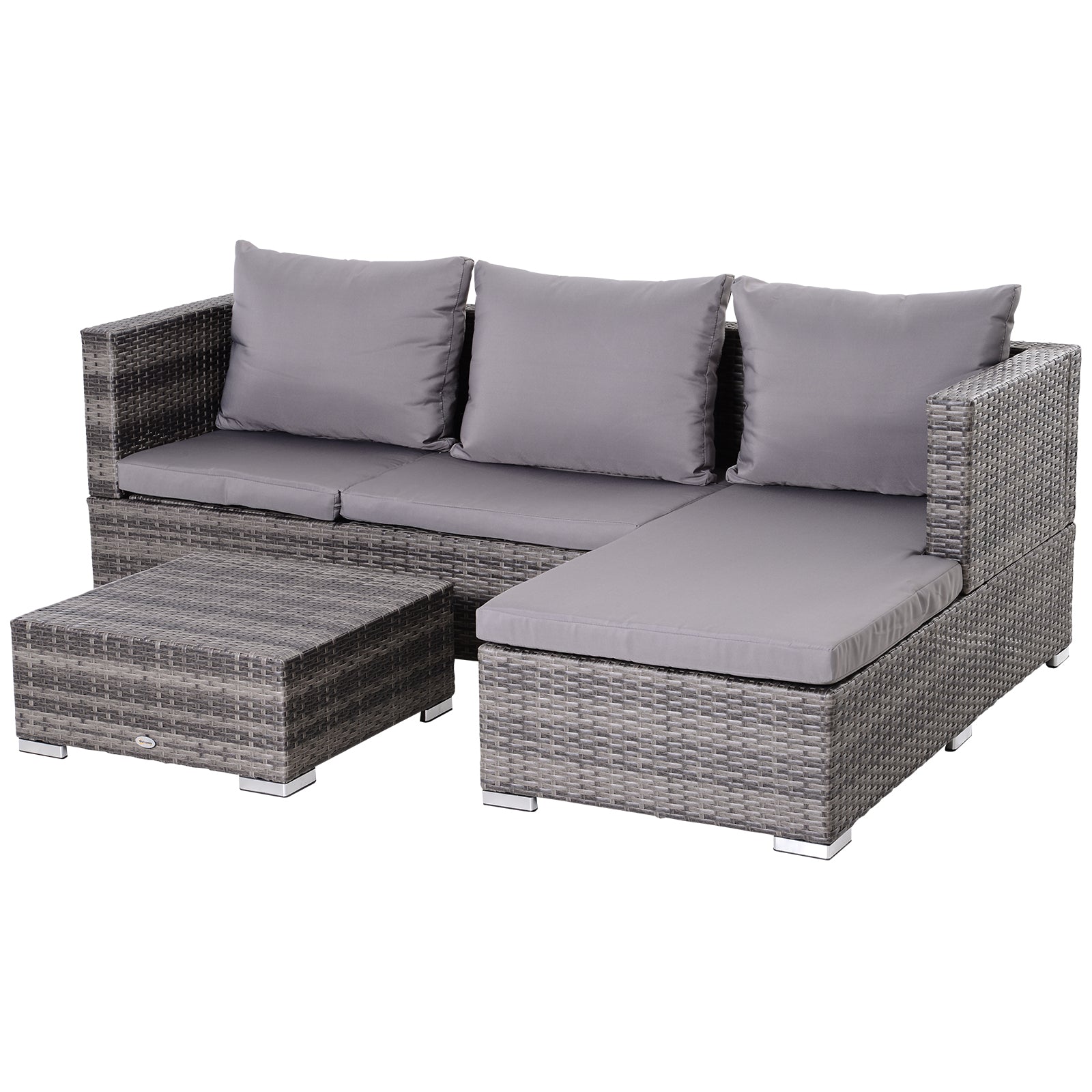 3PC Rattan Garden Furniture Storage Sofa Set