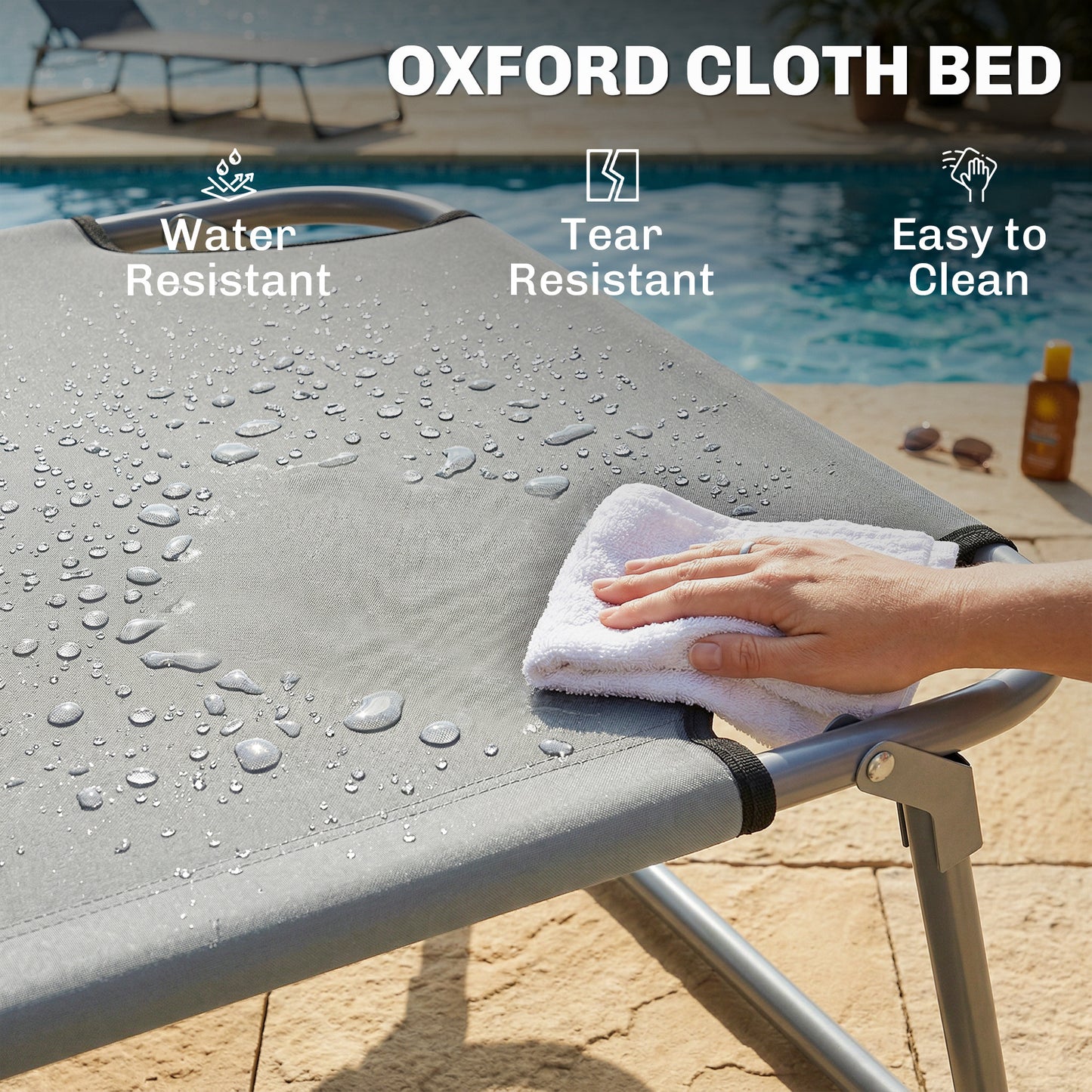 Folding Sun Lounger with Canopy