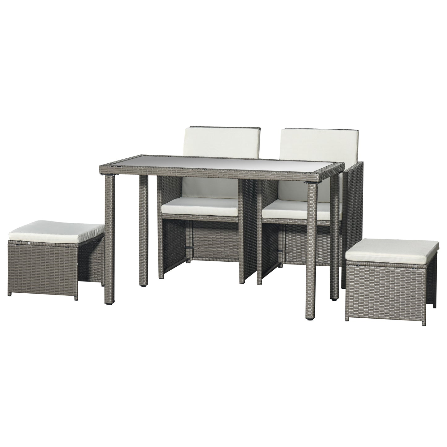 2 Seater Rattan Cube Garden Furniture Set
