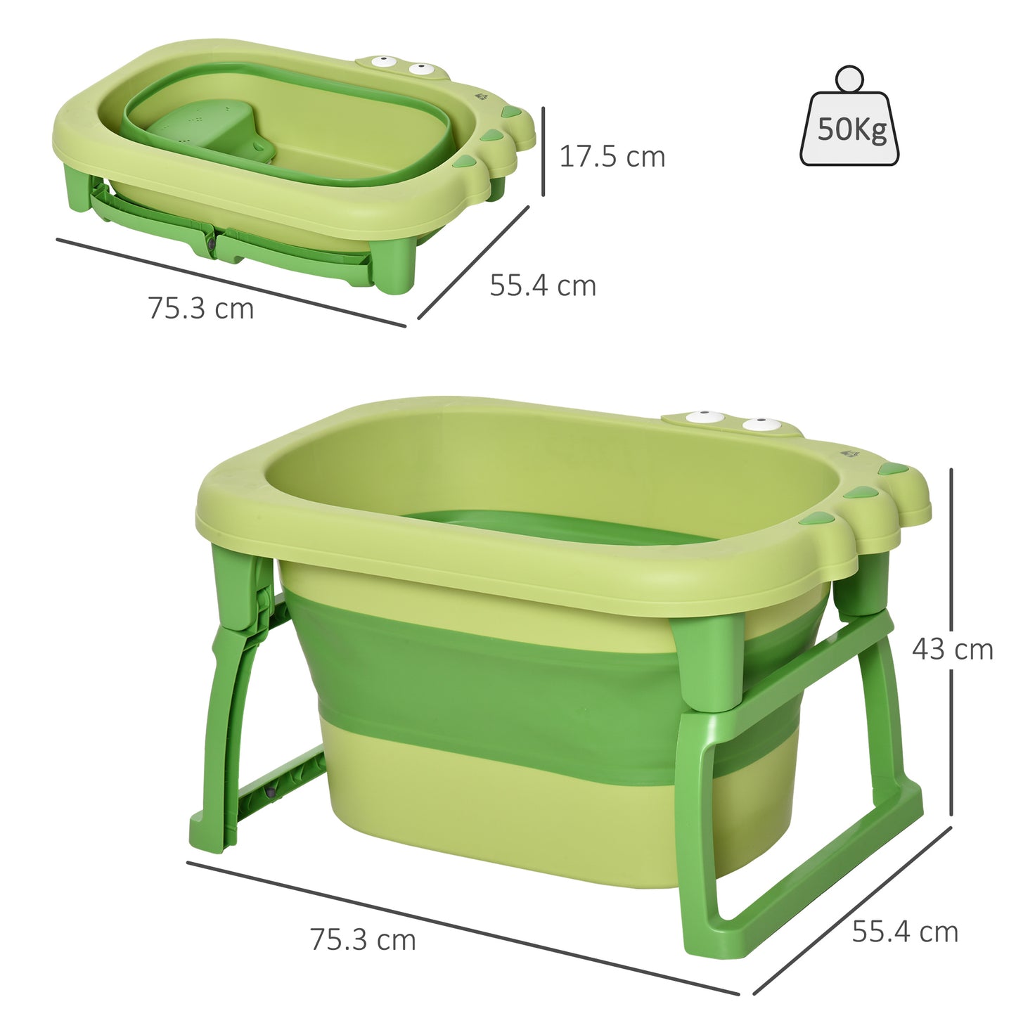 Foldable Baby Bathtub, with Stool