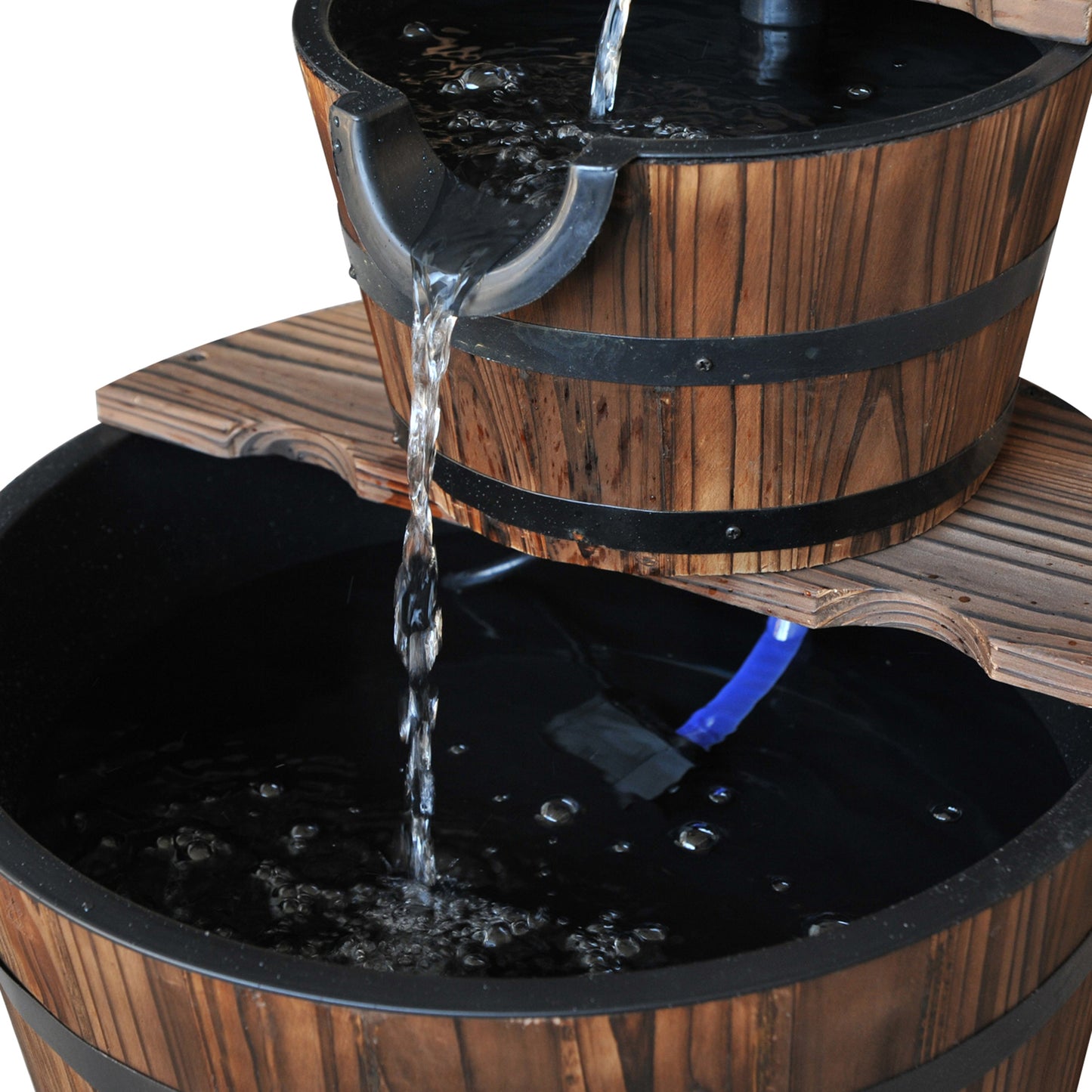 Wooden Water Pump Fountain, 2 Tier
