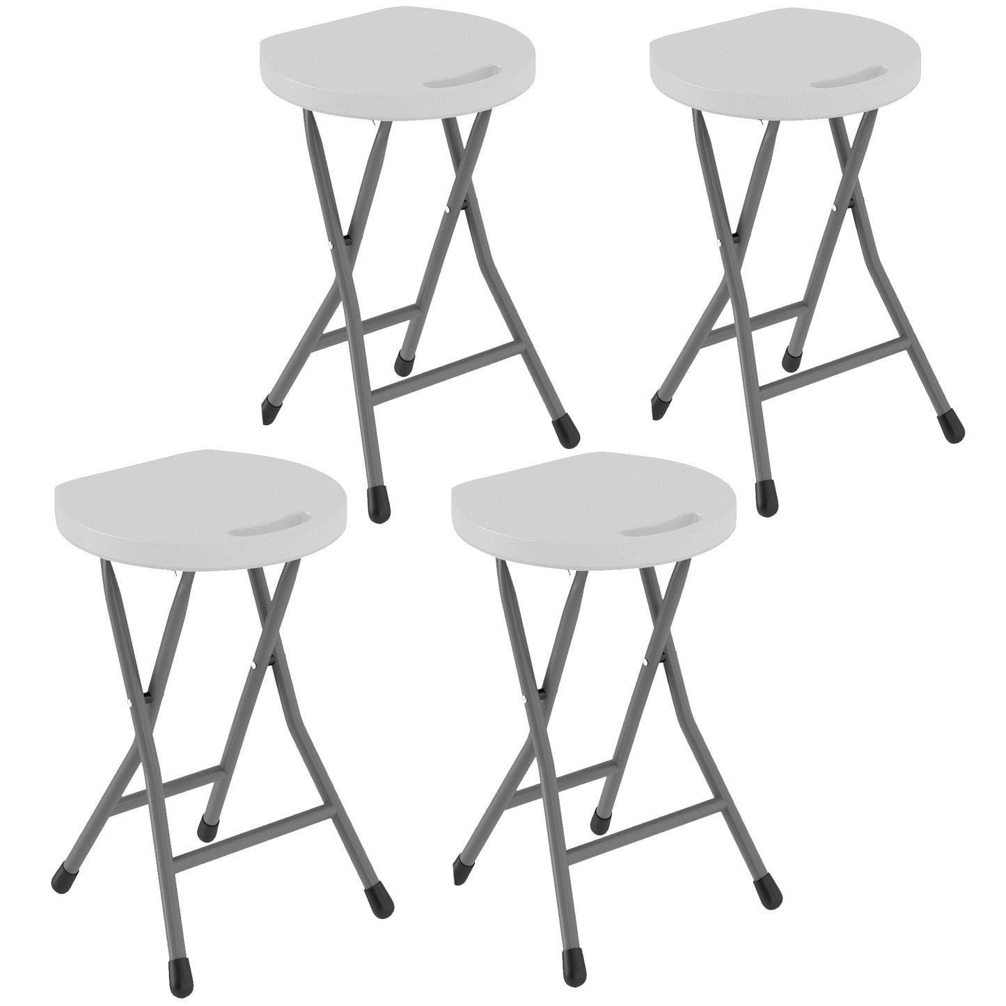 Set of Four Folding Carry Stools