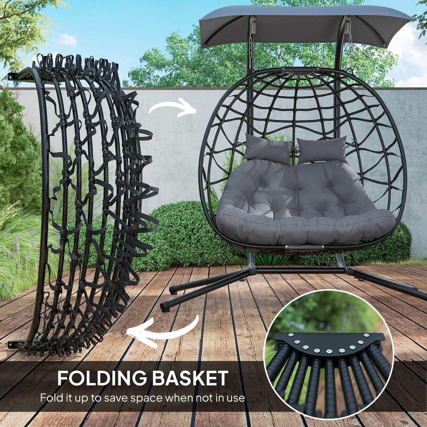 Two-Seater Rattan Egg Chair