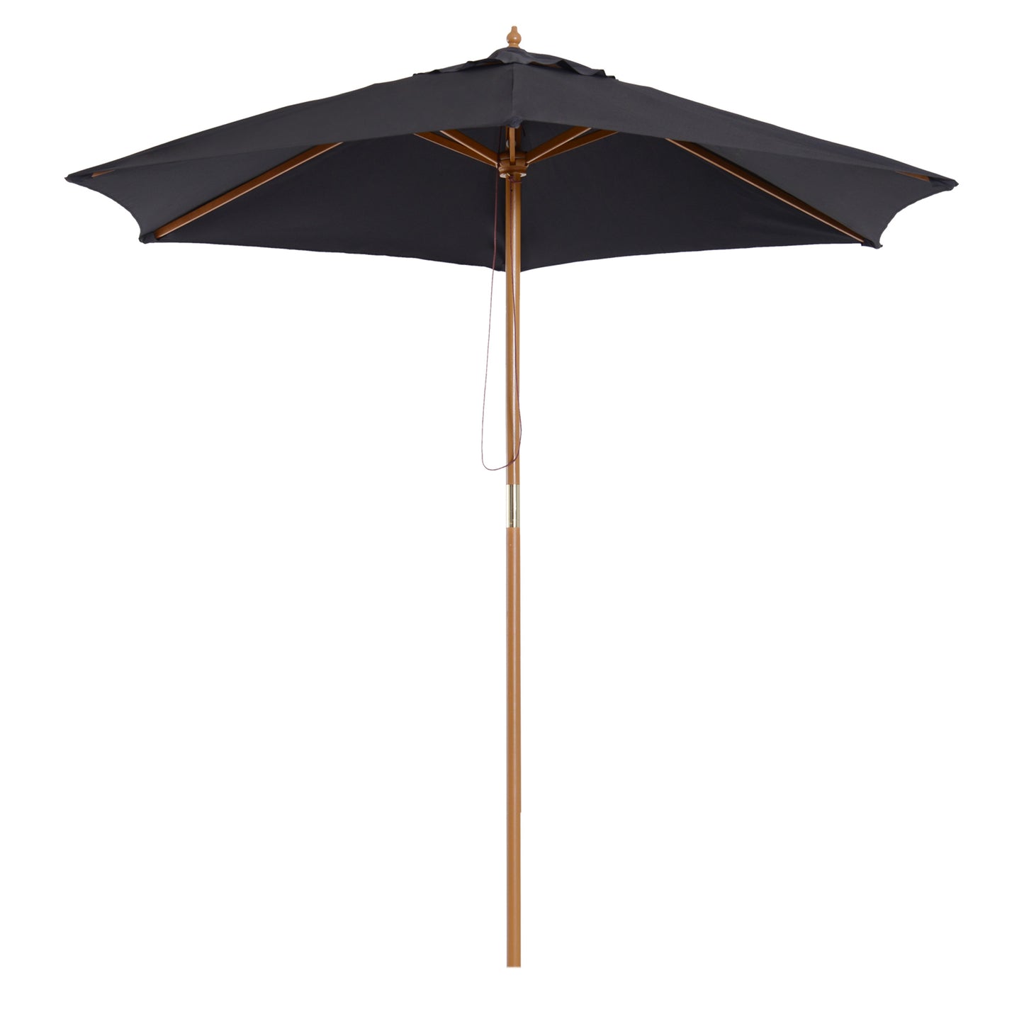 2.5m Wood Garden Parasol Sun Shade Patio Outdoor Wooden Umbrella (1)