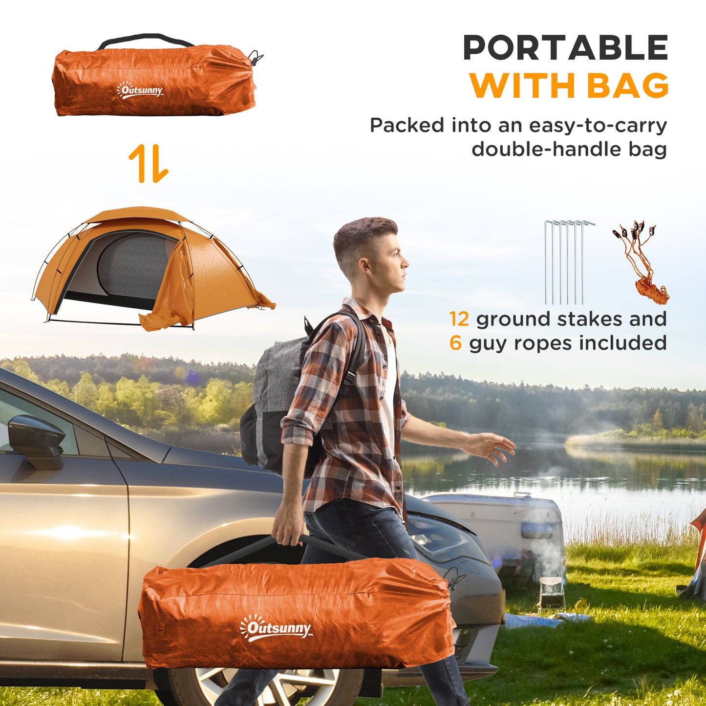Aluminium Frame Camping Tent Dome Tent with Removable Rainfly