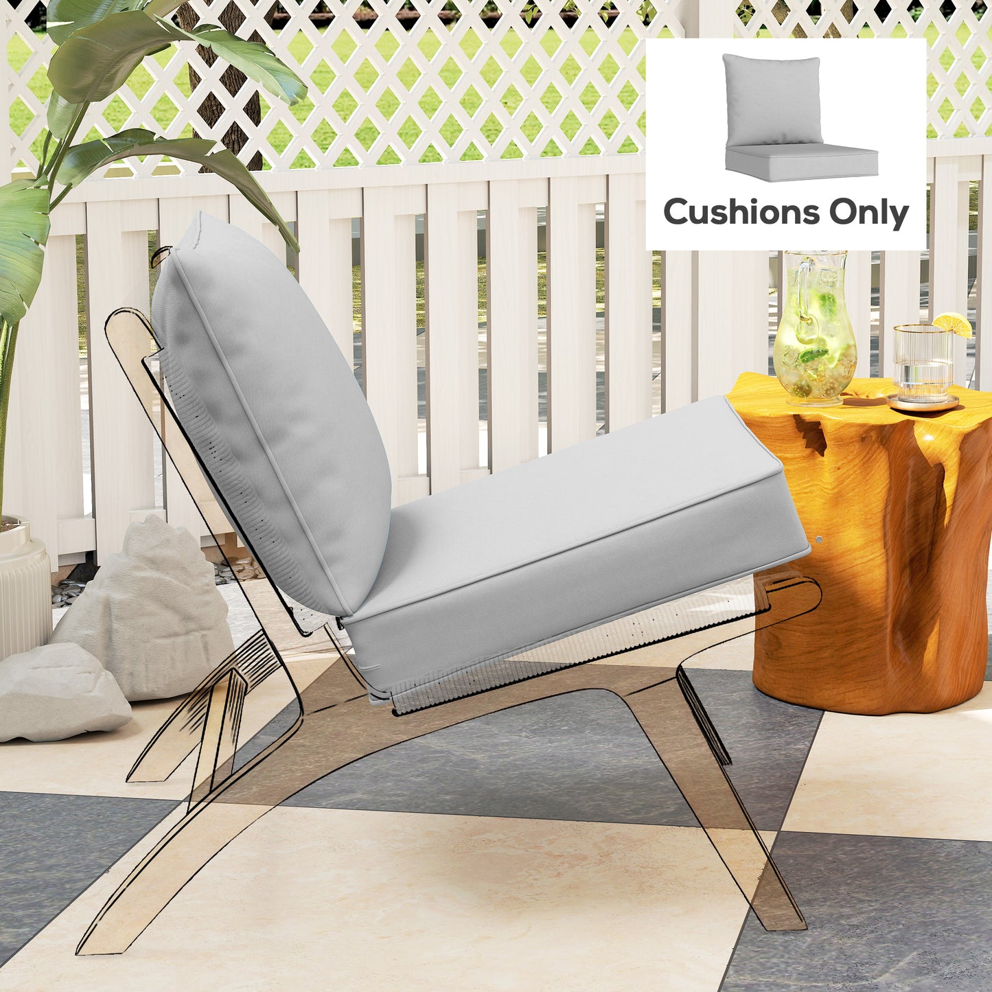 Outdoor Seat and Back Cushion Set