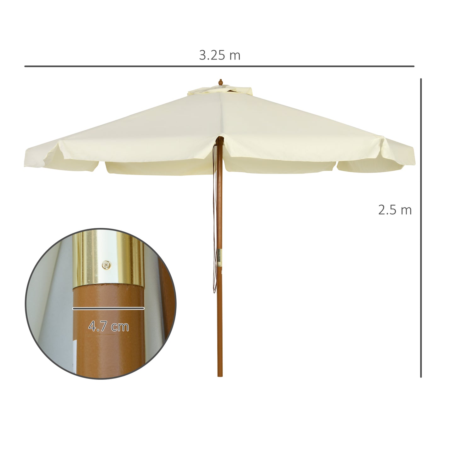 3.3(m) Patio Umbrella, Garden Parasol