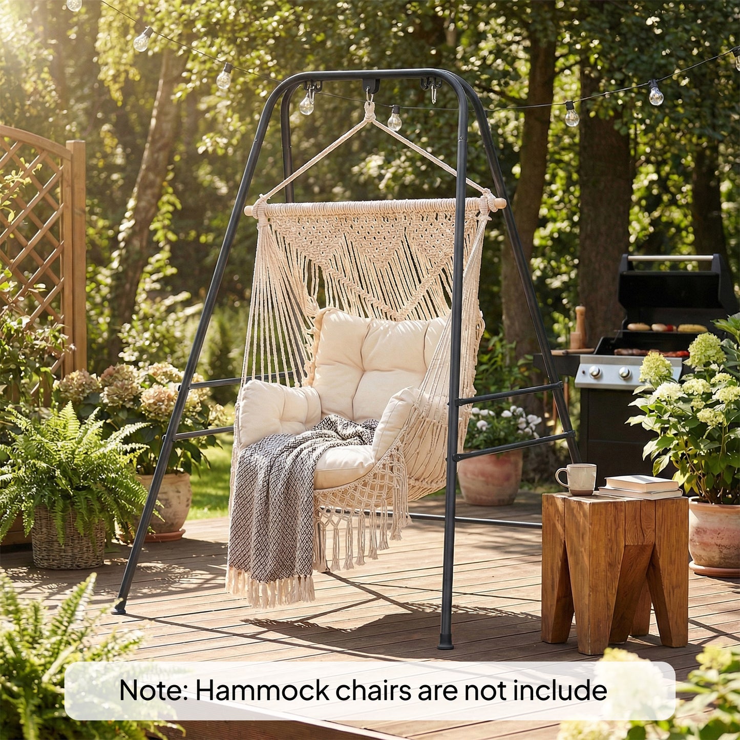 Hammock Chair Stand Only, 150KG Load Capacity, for Indoor Outdoor