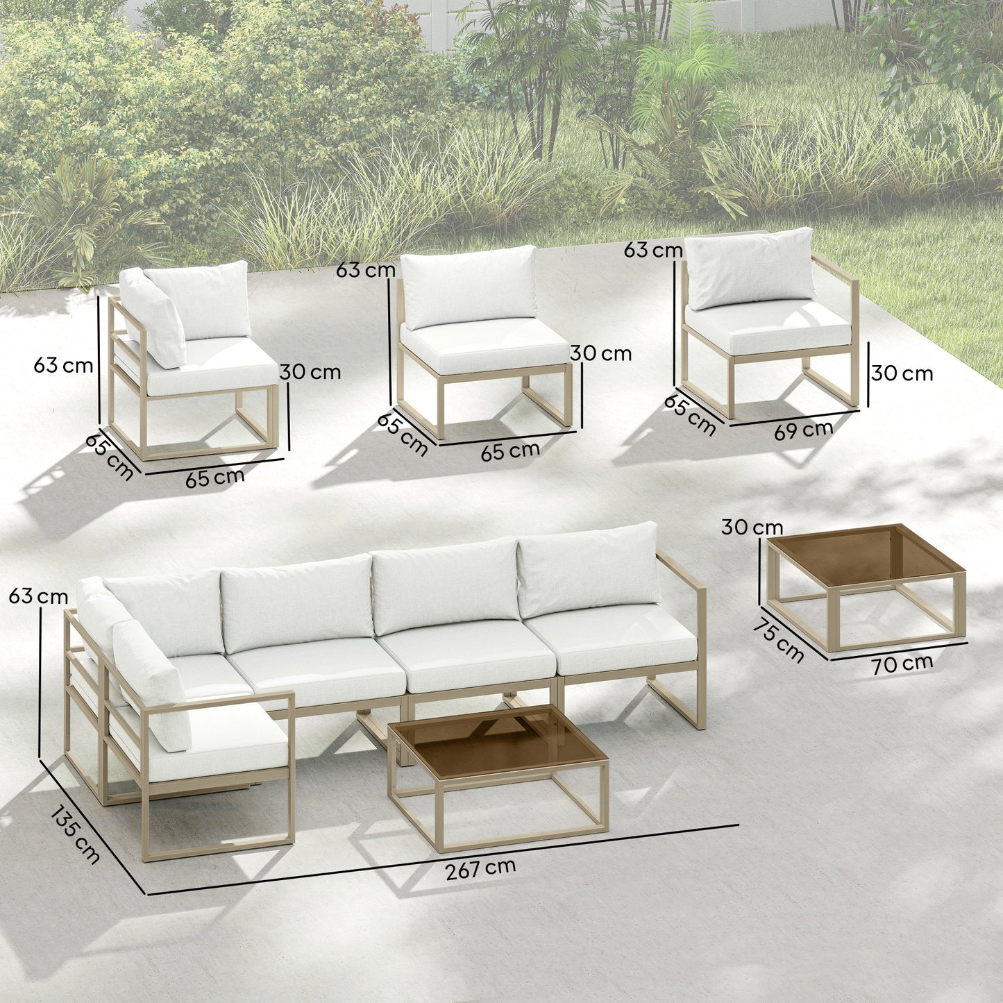 5 Seater Aluminium Garden Furniture Set
