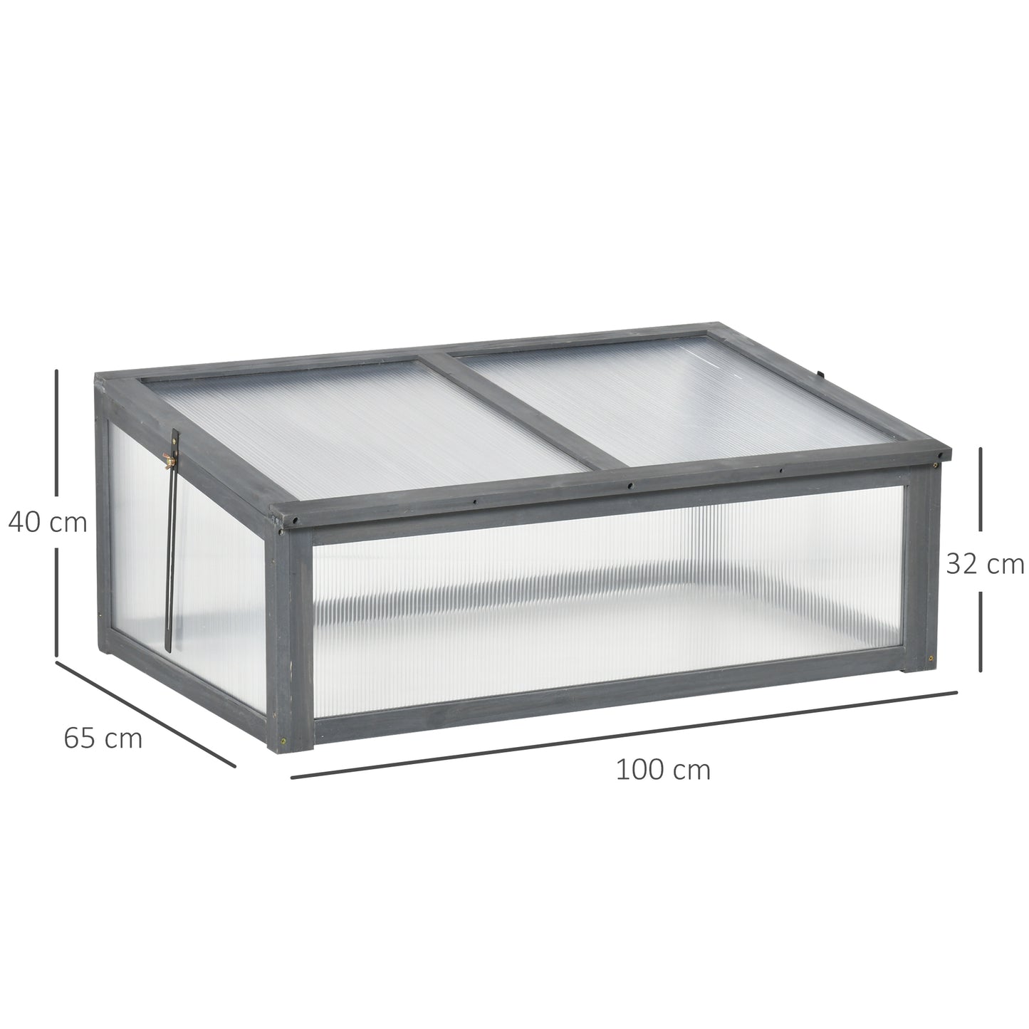 Wooden Cold Frame, Small Polycarbonate Greenhouse for Plants (1)