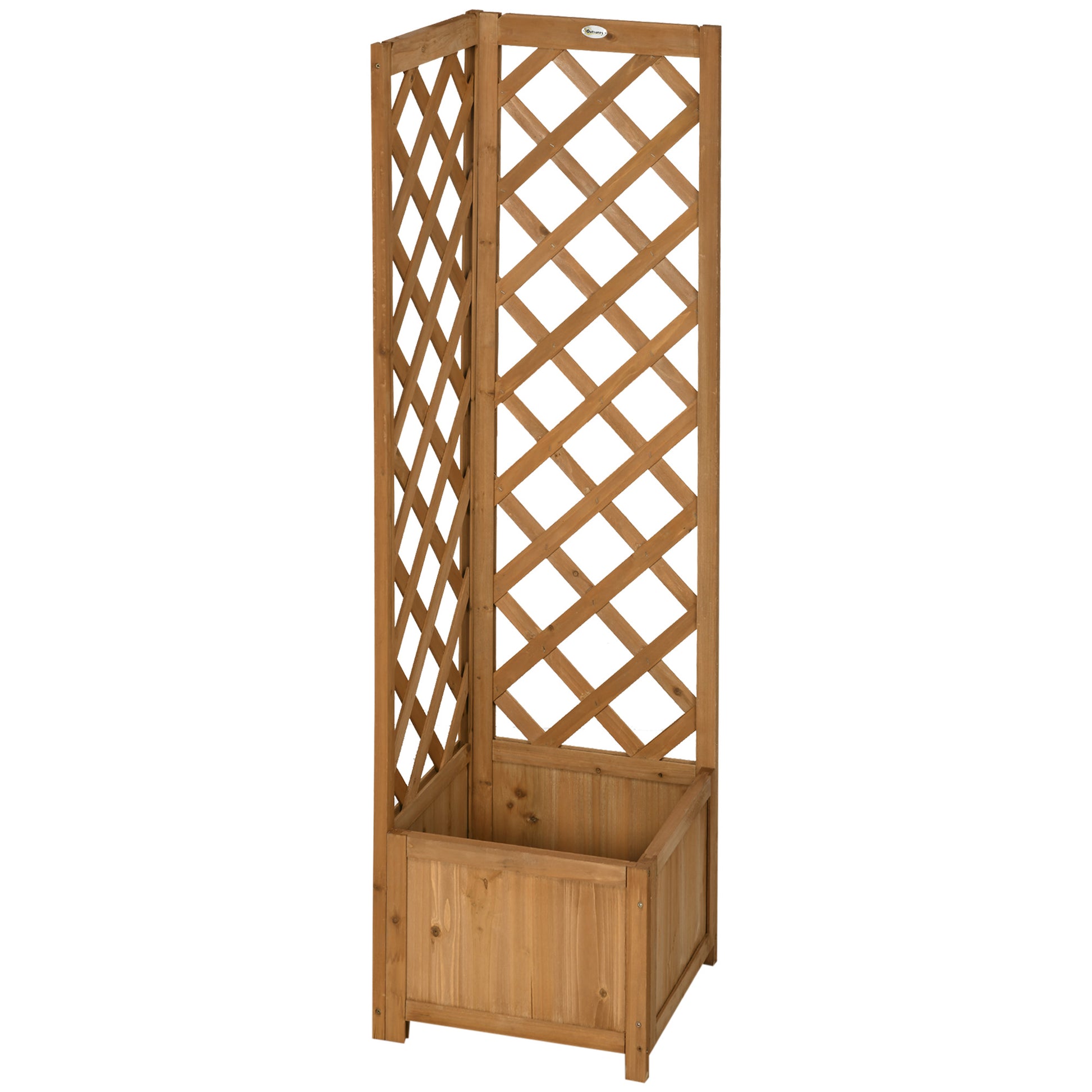 Wooden Planter with Corner Trellis