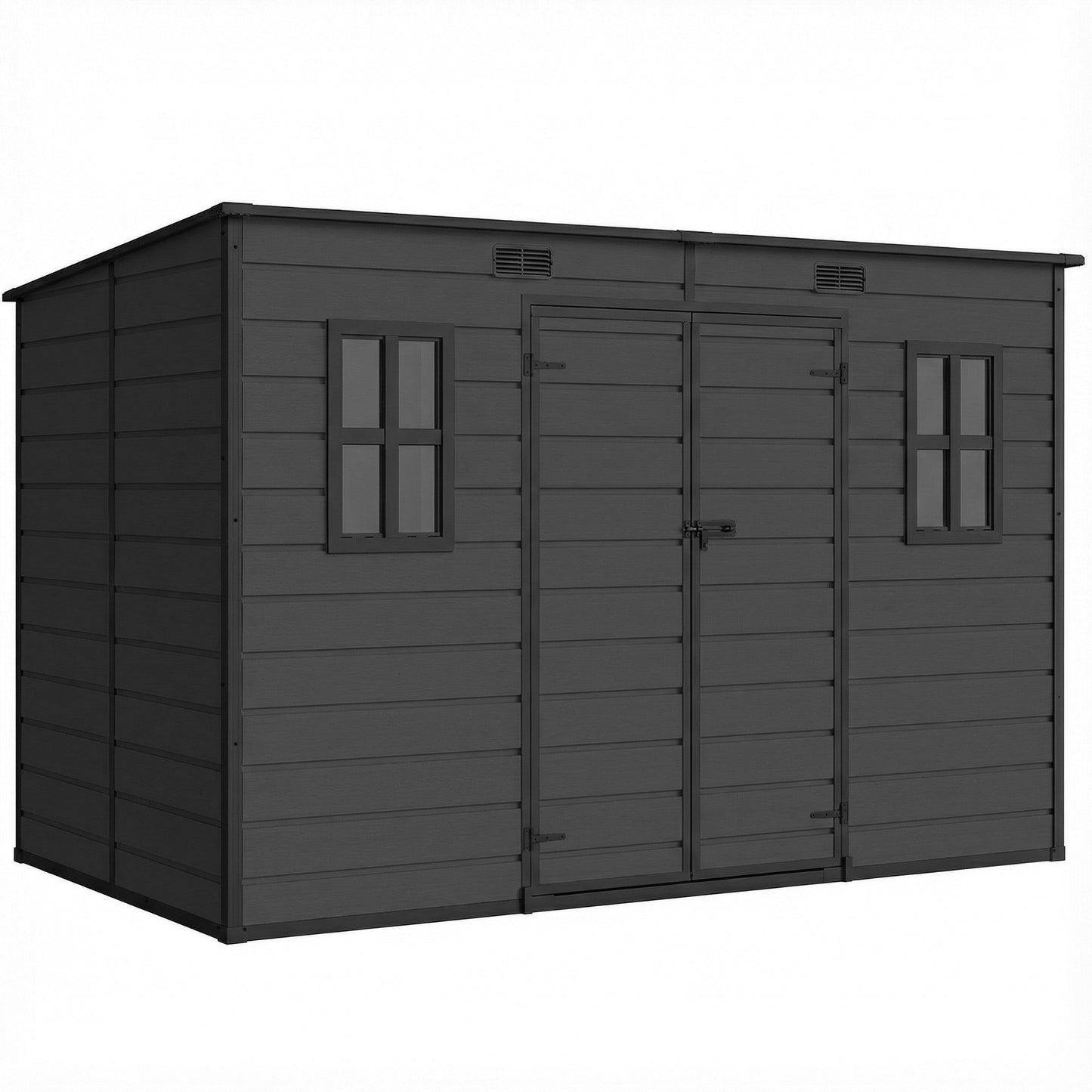 10 x 6 ft Resin Garden Shed, Outdoor Storage Shed with Floor