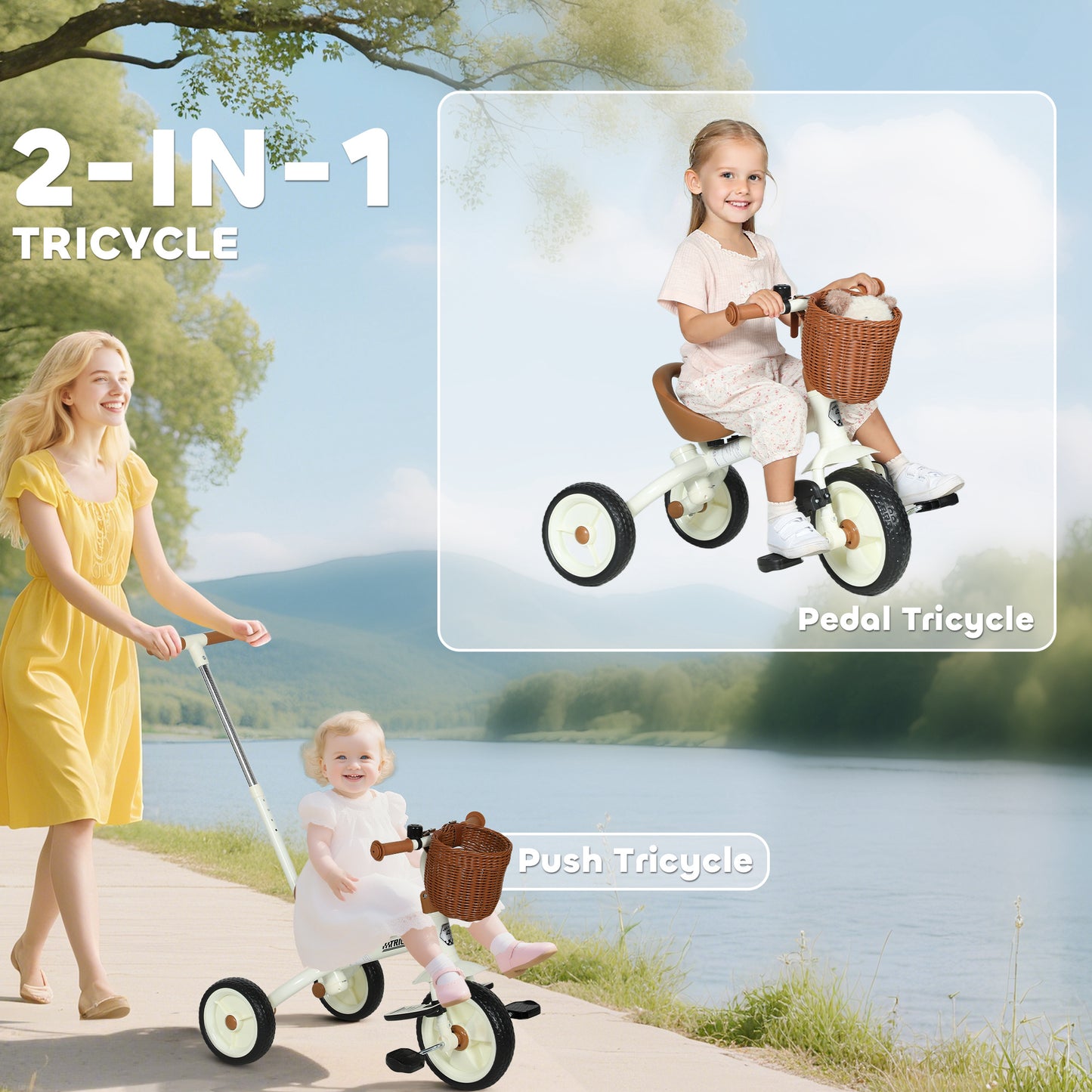 2-In-1 Toddler Trike for 2-5 Years Old