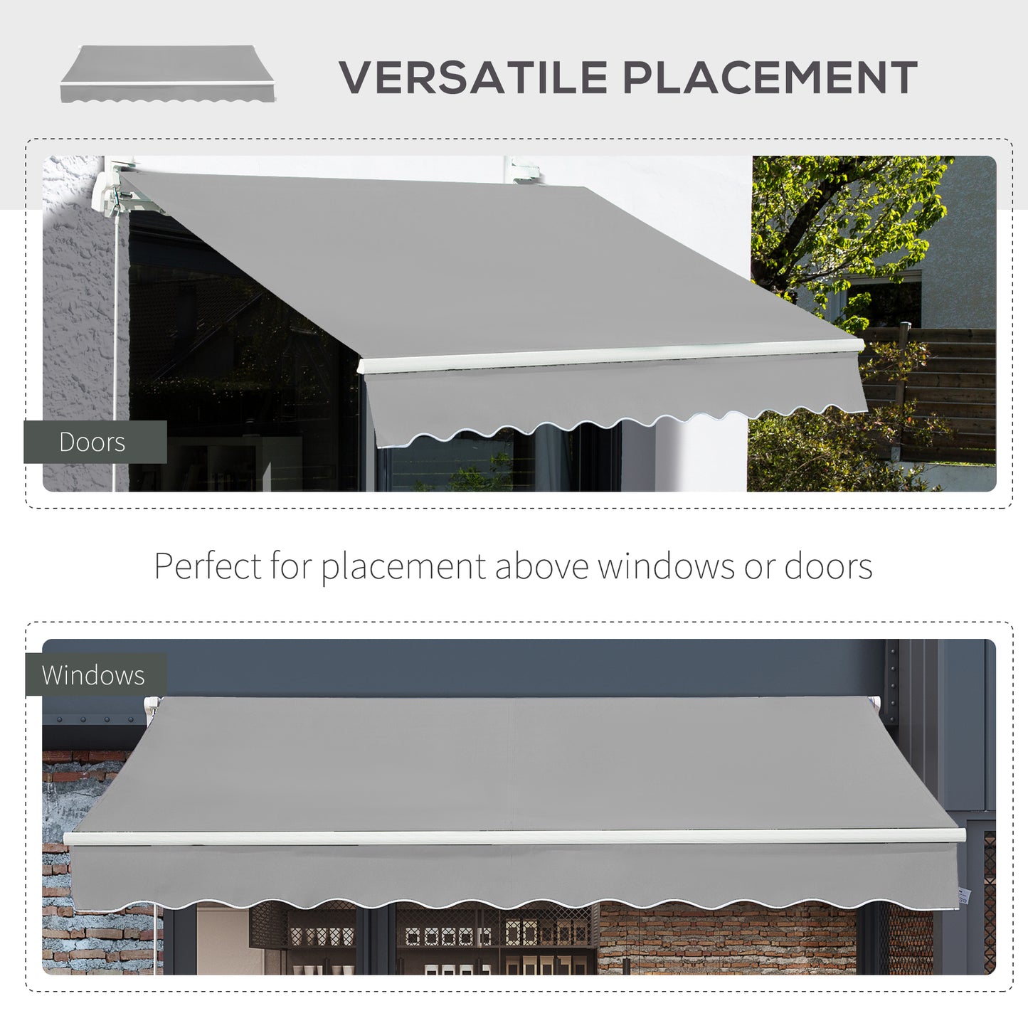 Garden Patio Manual Awning Canopy Sun Shade Shelter Retractable 4