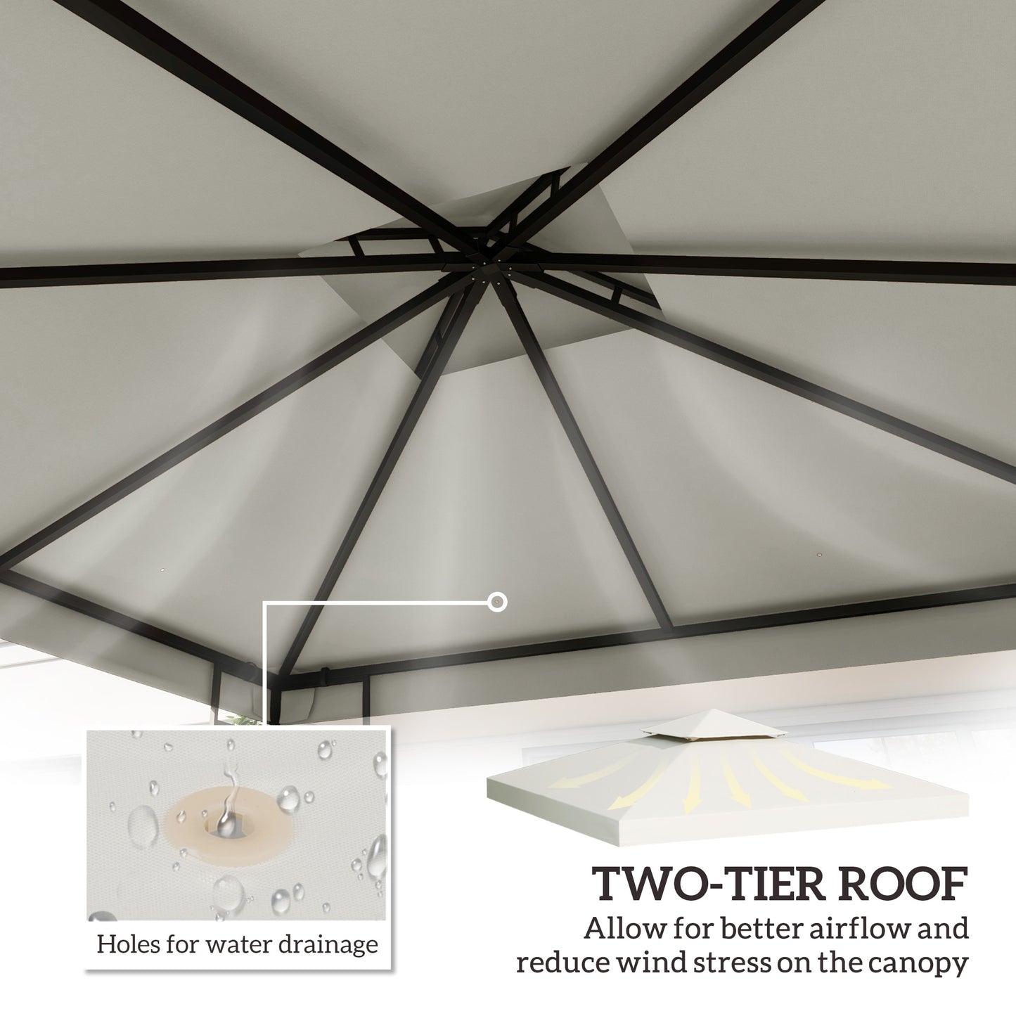 3 x 3 m Replacement Gazebo Canopy
