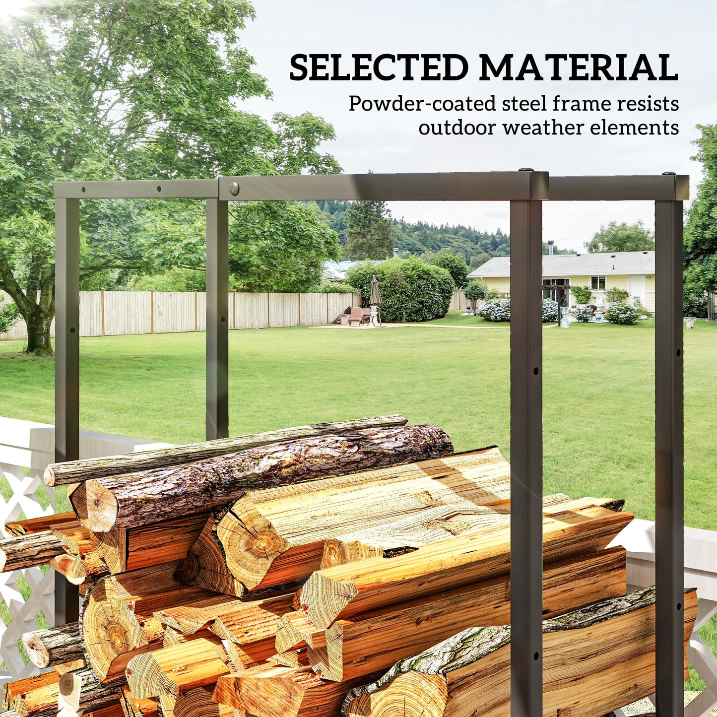 40-65/100-150cm Adjustable Metal Firewood Log Holder