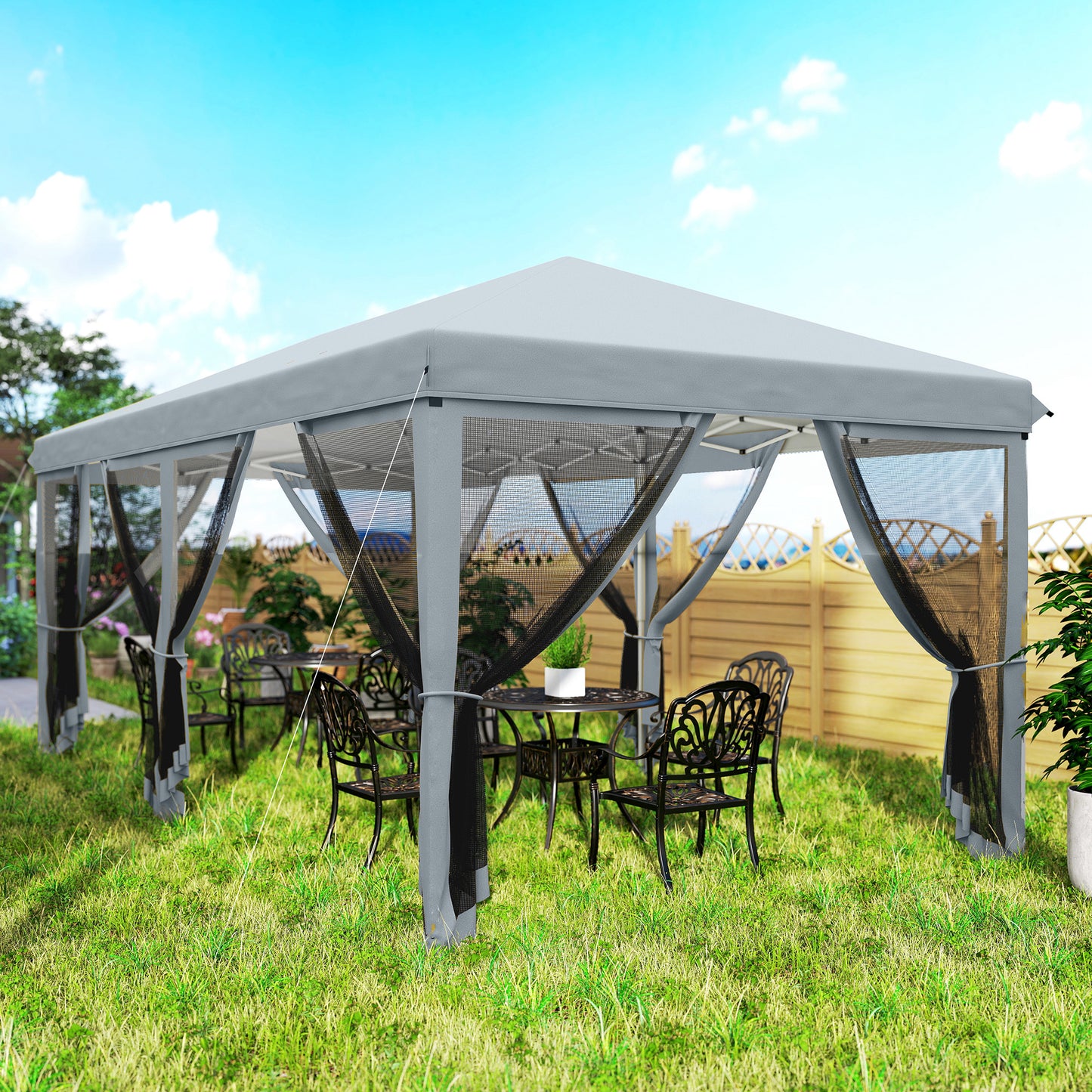 3 x 6m Pop Up Gazebo, Outdoor Canopy Shelter