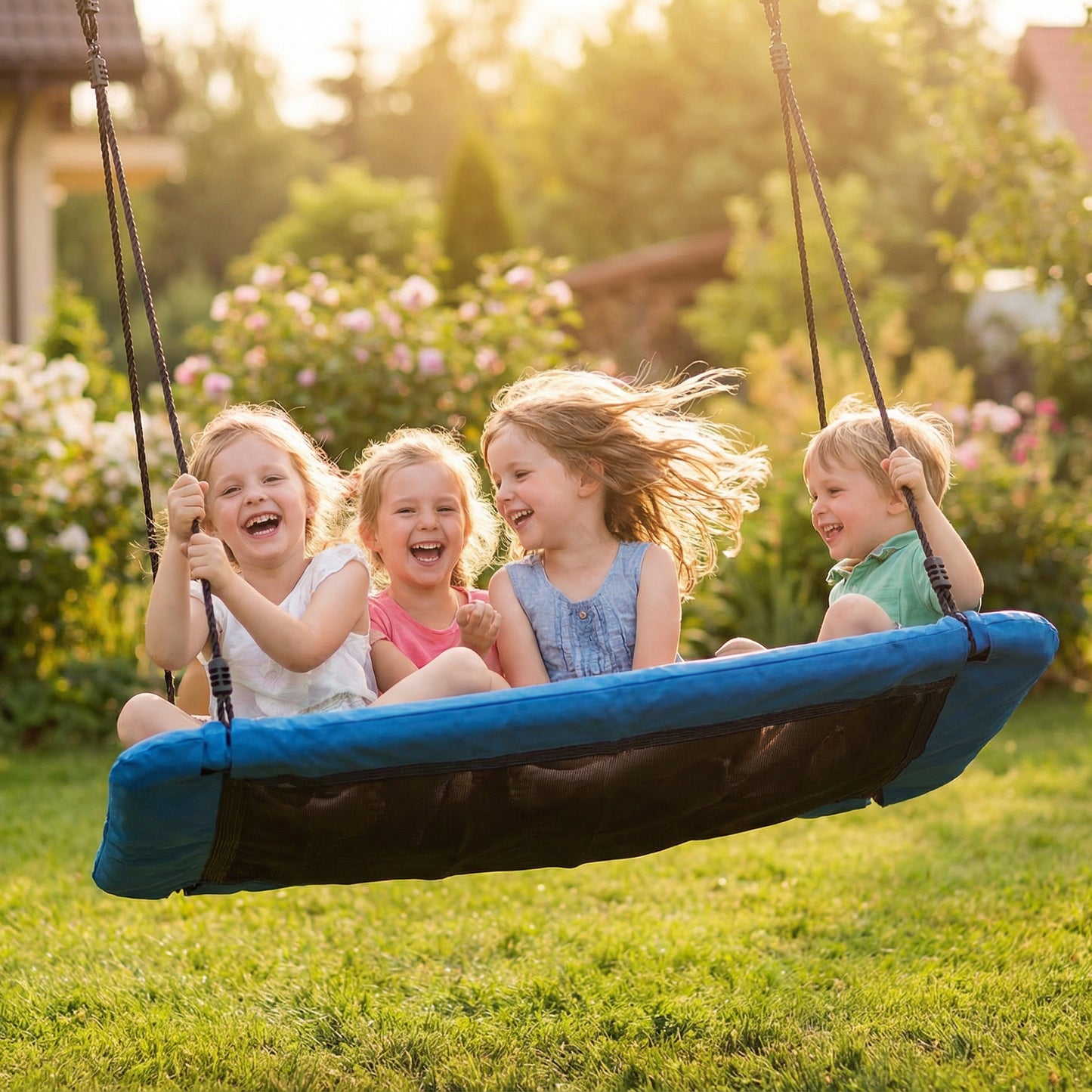 Nest Swing with Adjustable Ropes and Tree Straps