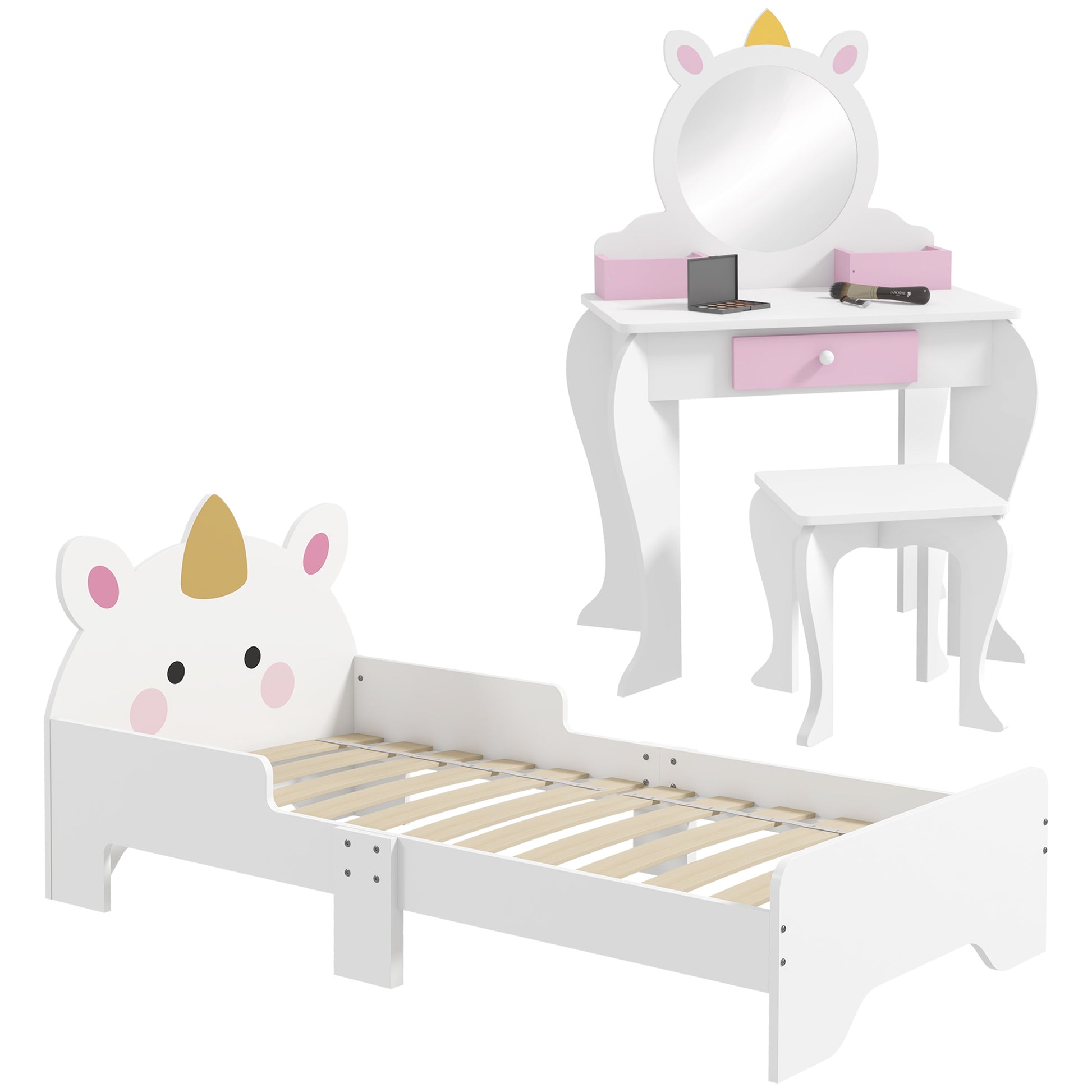 Kids Bedroom Furniture Set with Kids Dressing Table with Mirror
