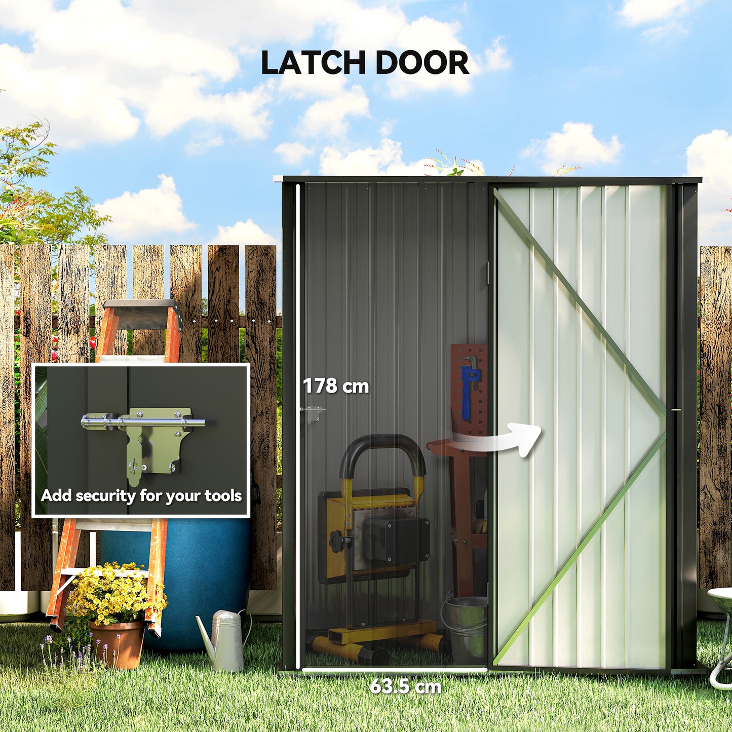 5.3 x 3.1ft Corrugated Steel Garden Shed