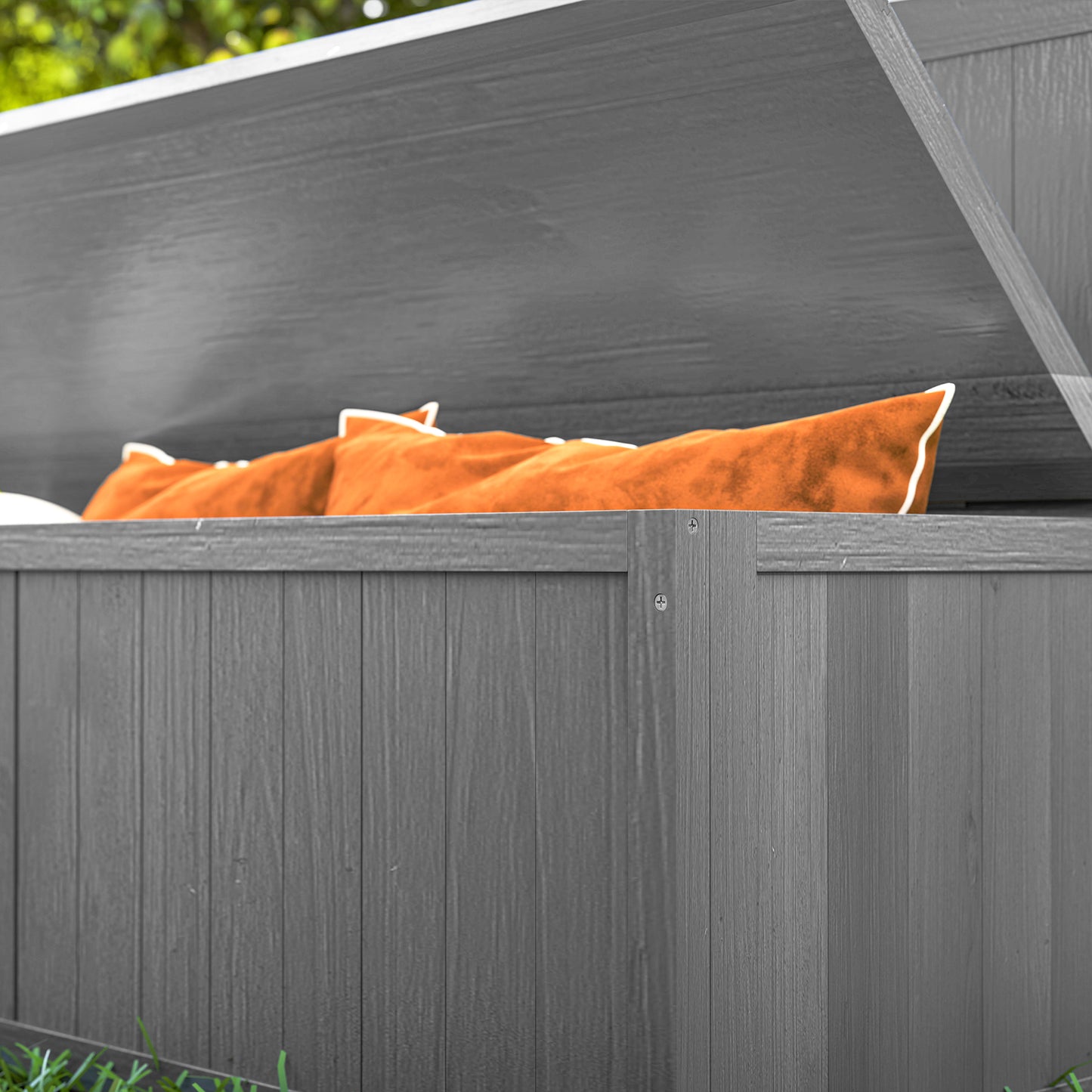 Wood Storage Bench for Patio Furniture, Outdoor Garden Seating Tools
