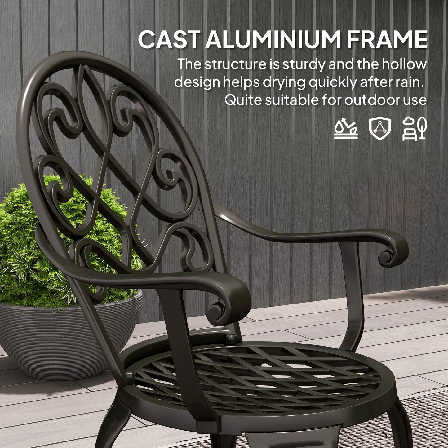 Three-Piece Elegant Aluminium Garden Set