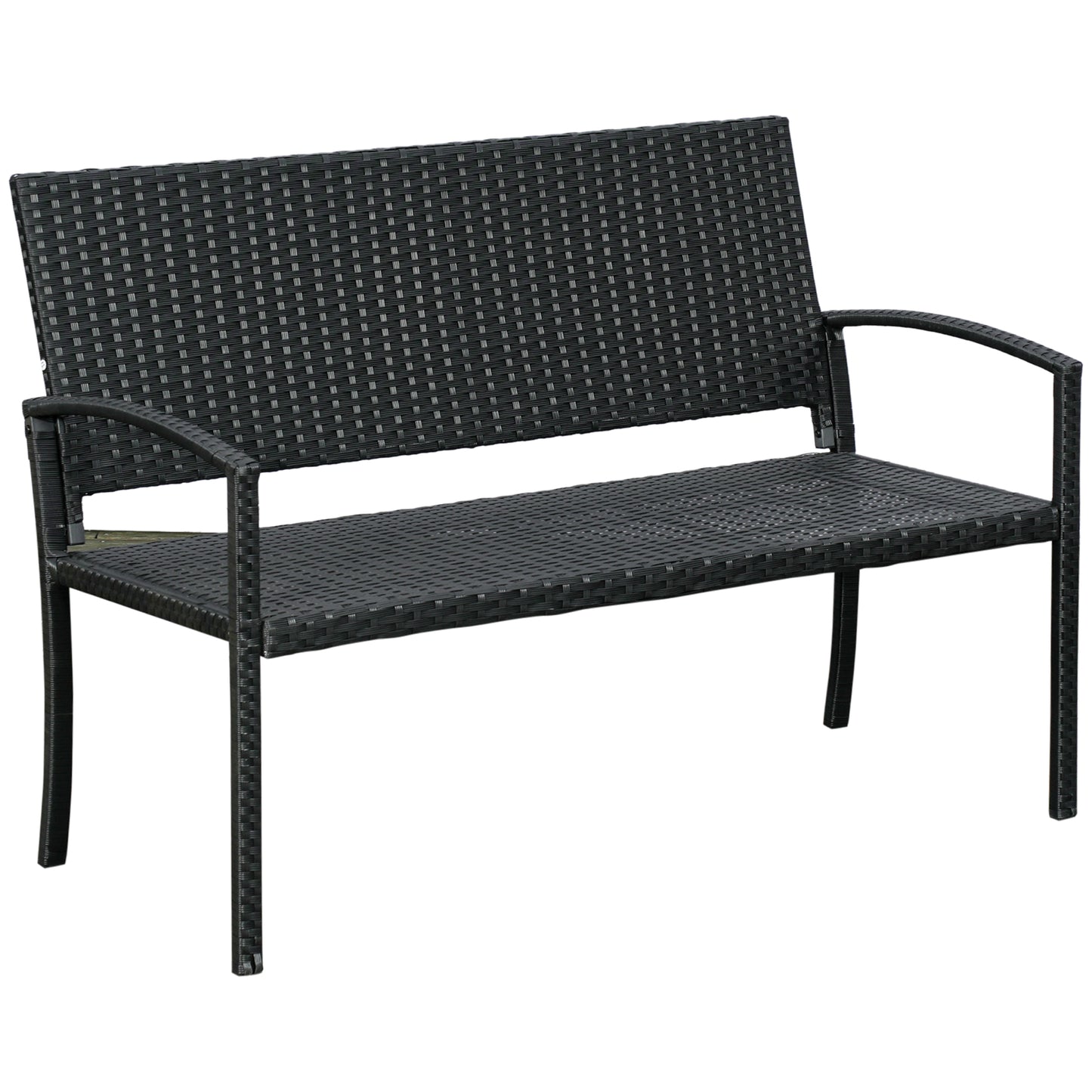 2 Seater Poly Rattan Garden Bench