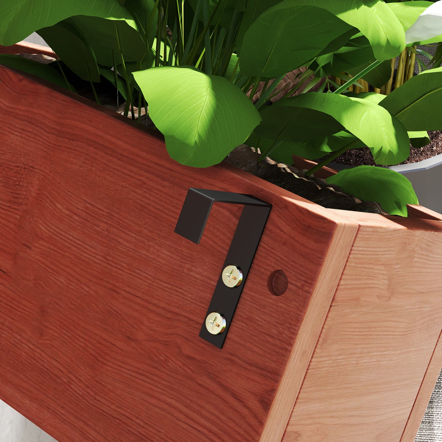 Wall-mounted Wooden Garden Planters with Trellis