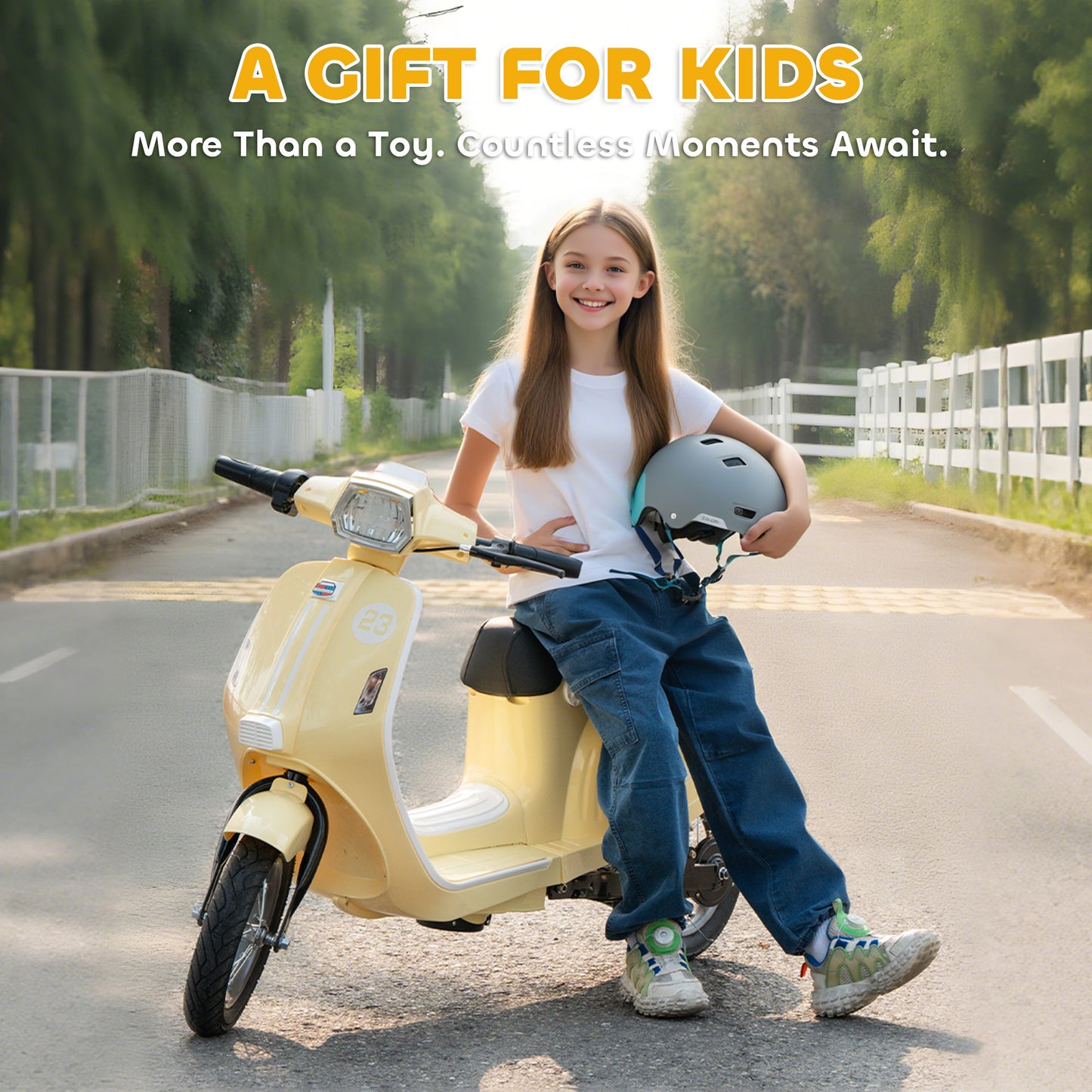24V Kids Electric Motorbike, Ride on Motorcycle with Manual Throttle