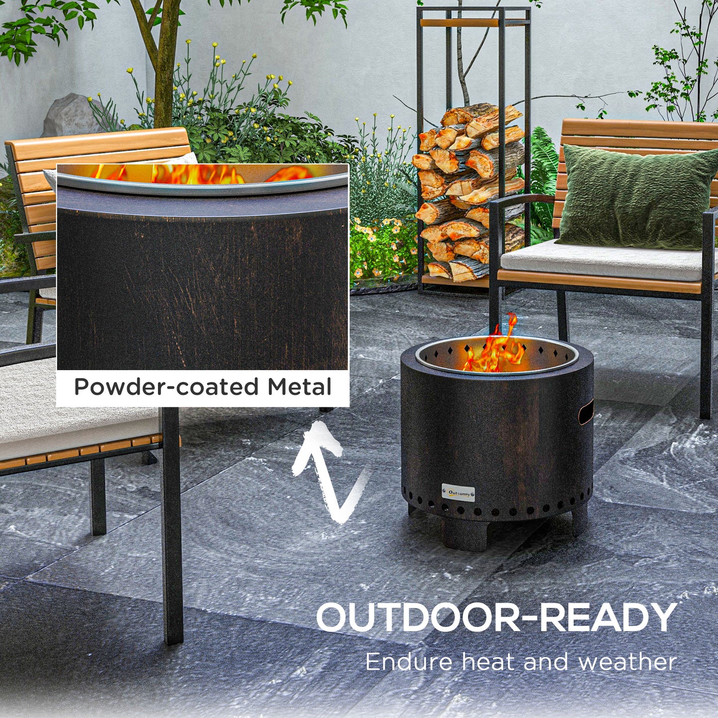 Metal Wood-burning Smokeless Fire Pit