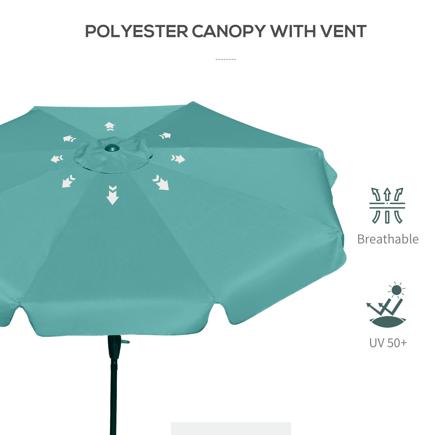 2.7m Patio Parasol Garden Umbrellas Outdoor Sun Shade Table Umbrella