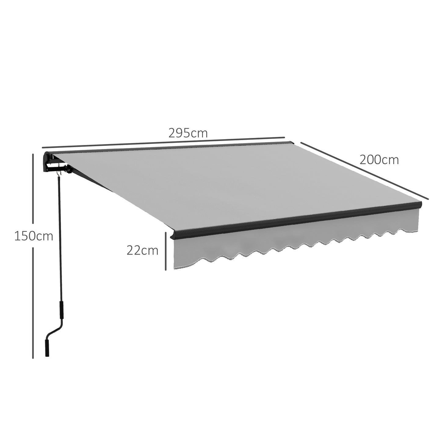 Electric Awning with Aluminium Frame and Remote Control, 3 x 2m
