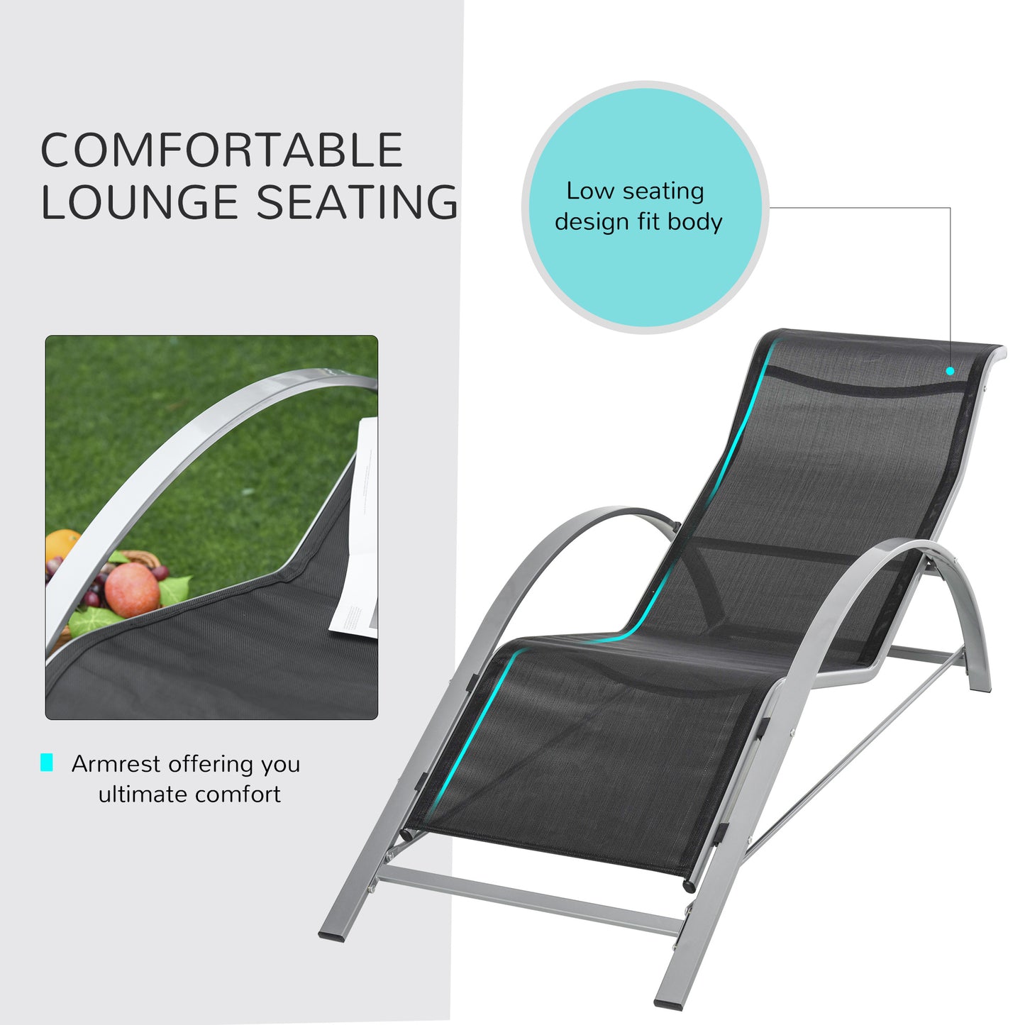 Three-Piece Curved Sun Lounger Set