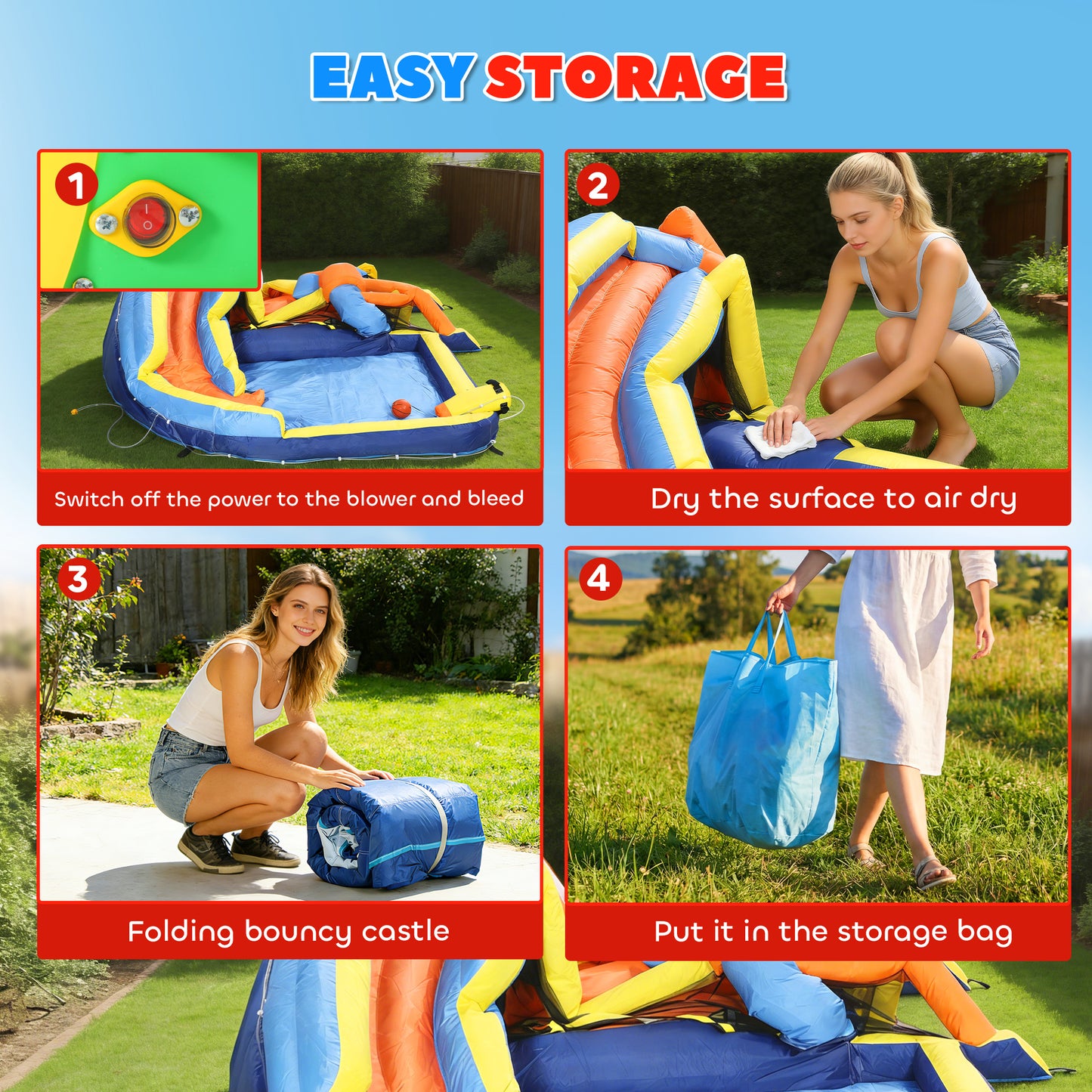Bouncy Castle for Kids, Inflatable Bounce House with Slide