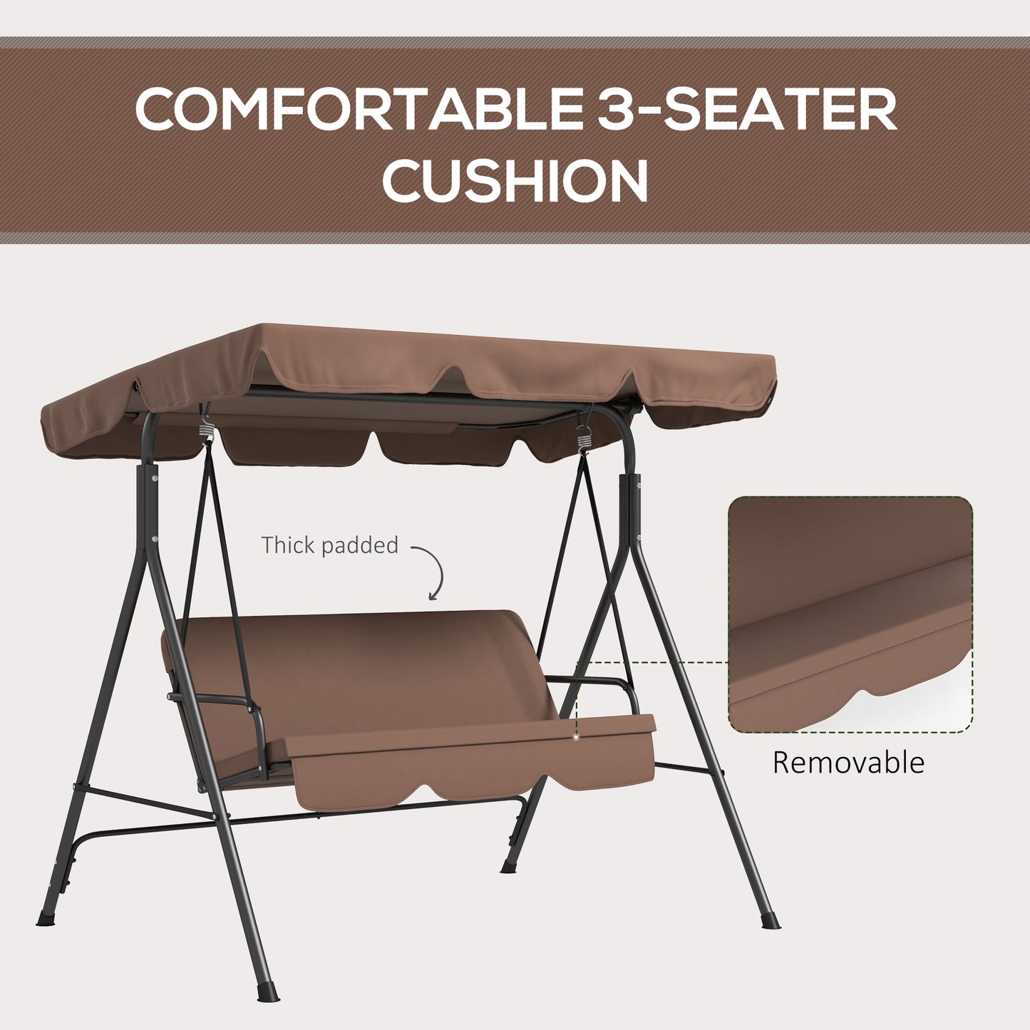 3 Seater Garden Swing Chair