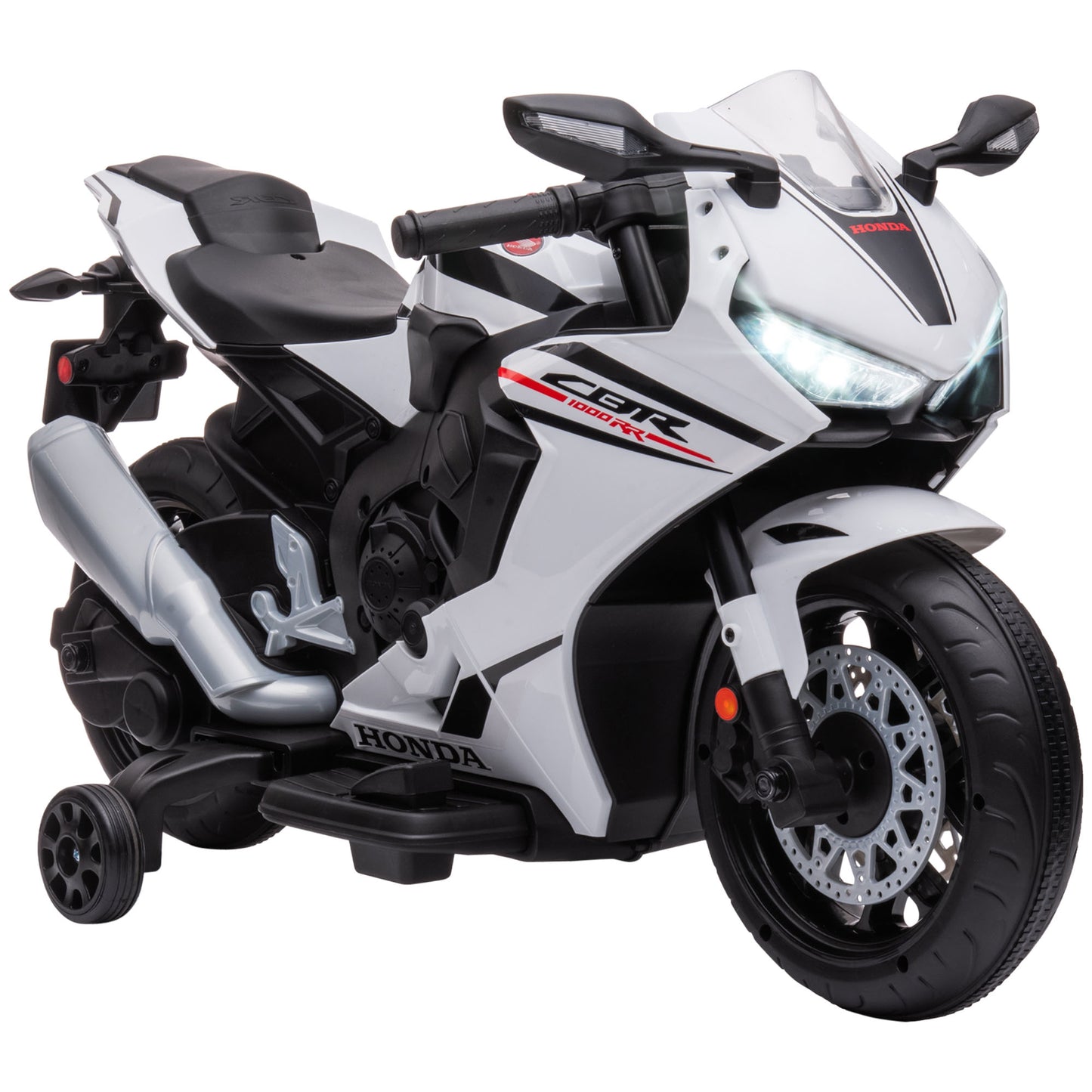 6V Honda Licensed Kids Motorcycle w/ Music, Training Wheels