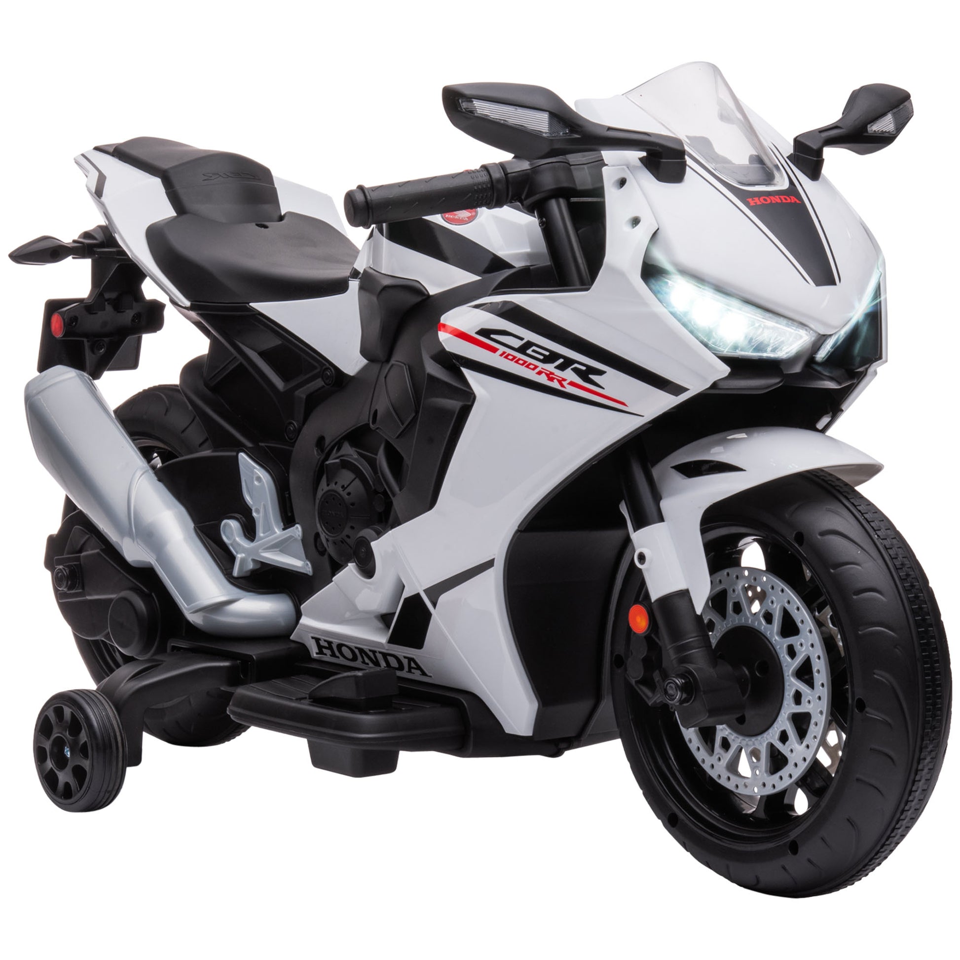 6V Honda Licensed Kids Motorcycle w/ Music, Training Wheels