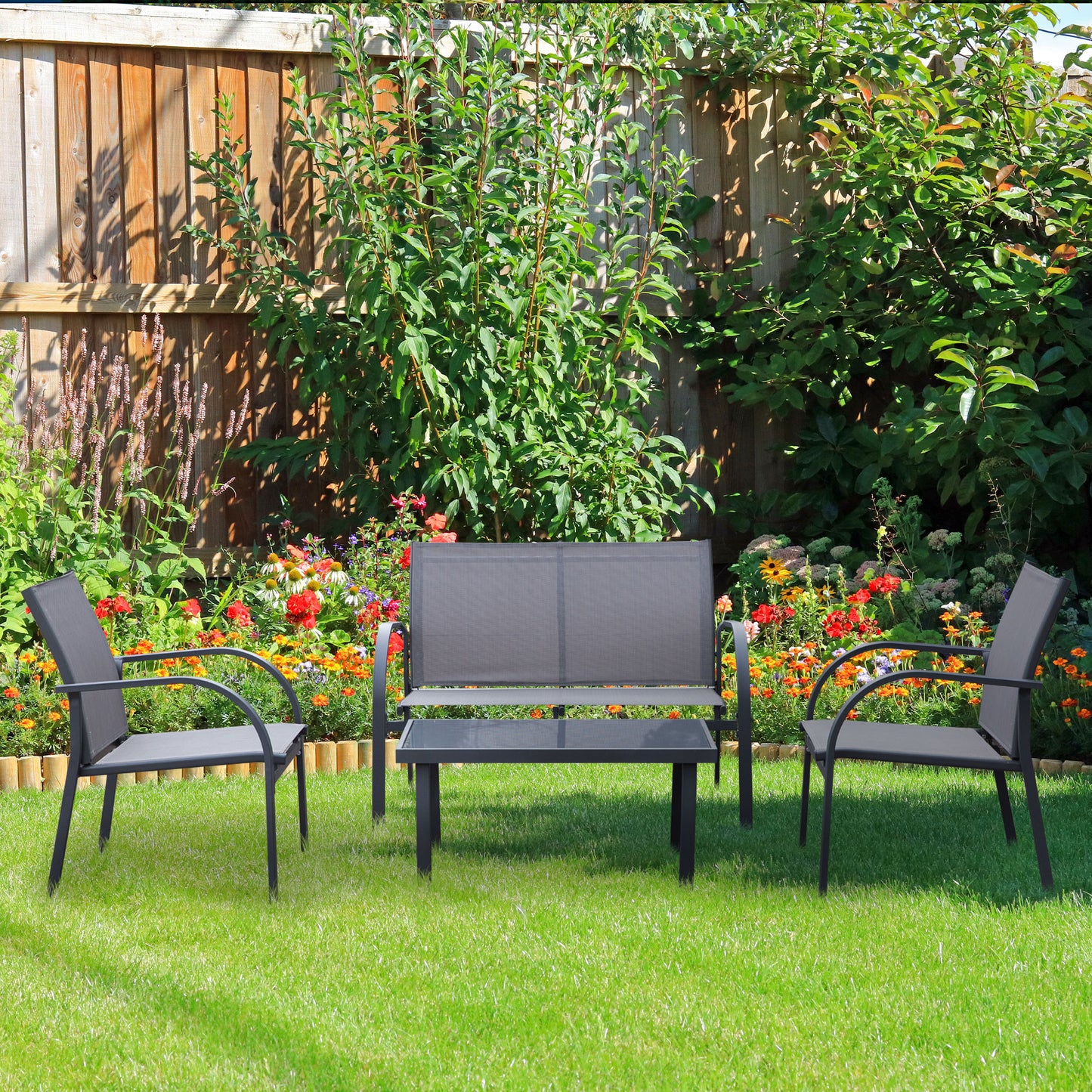 Four-Piece Minimal Garden Patio Set