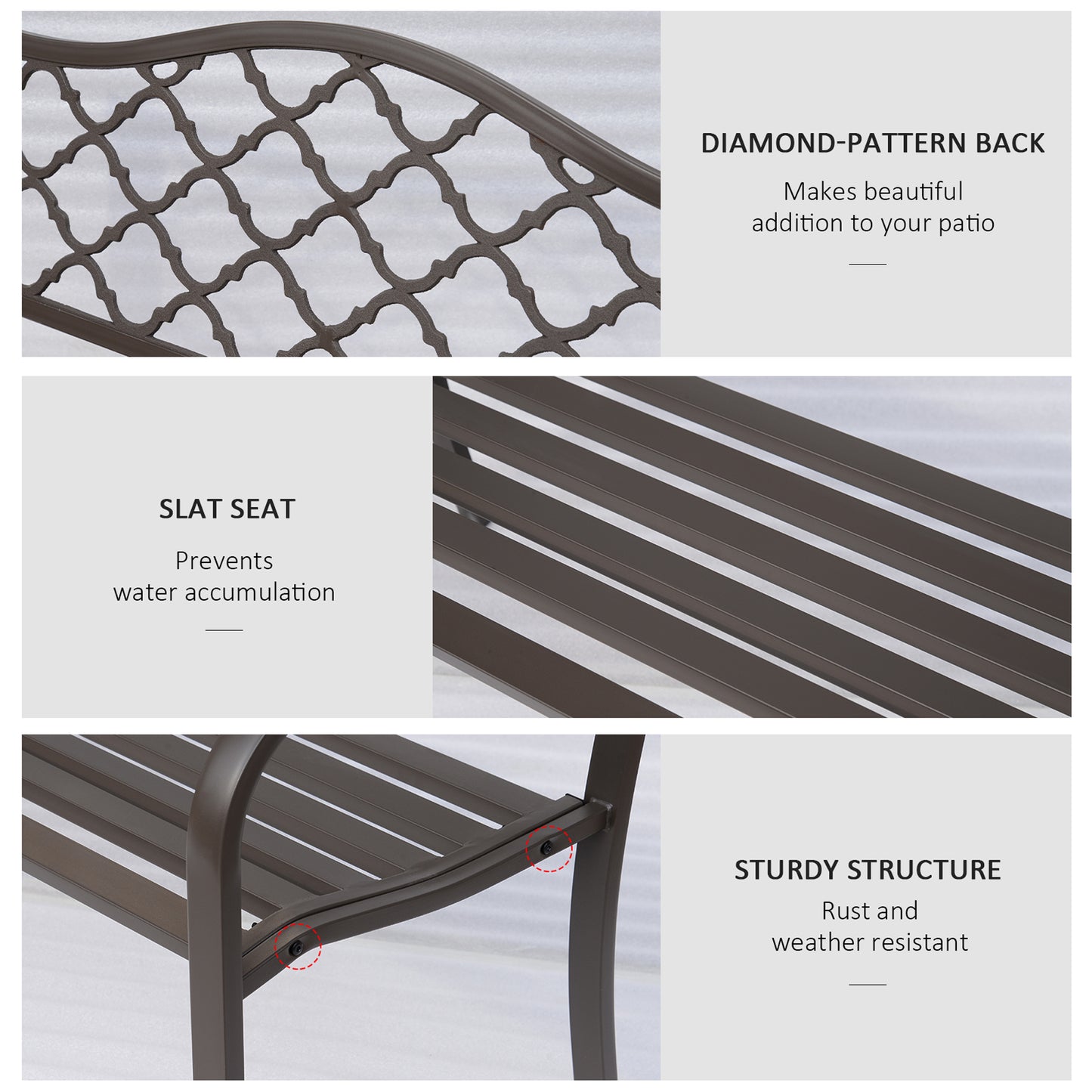 Antique Style Outdoor Cast Iron Front Porch Bench Path Chair Seat
