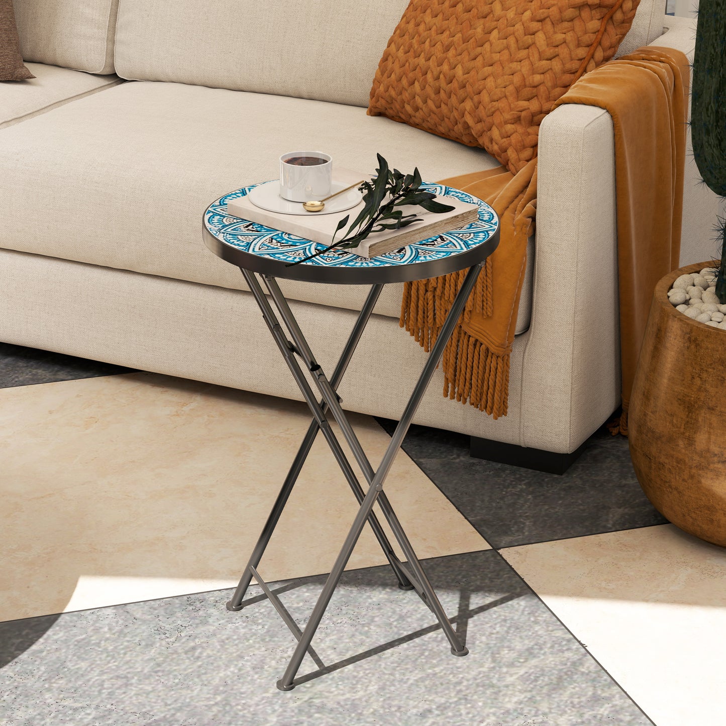 Mosaic Outdoor Garden Table (2)