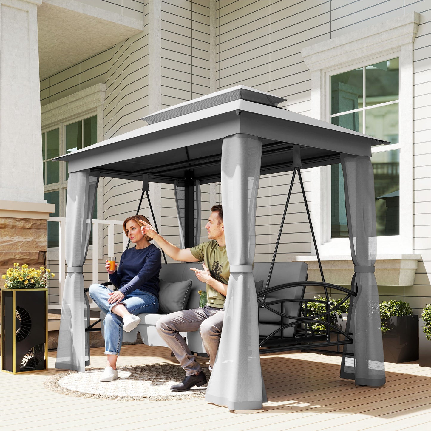 3 Seater Convertible Swing Chair