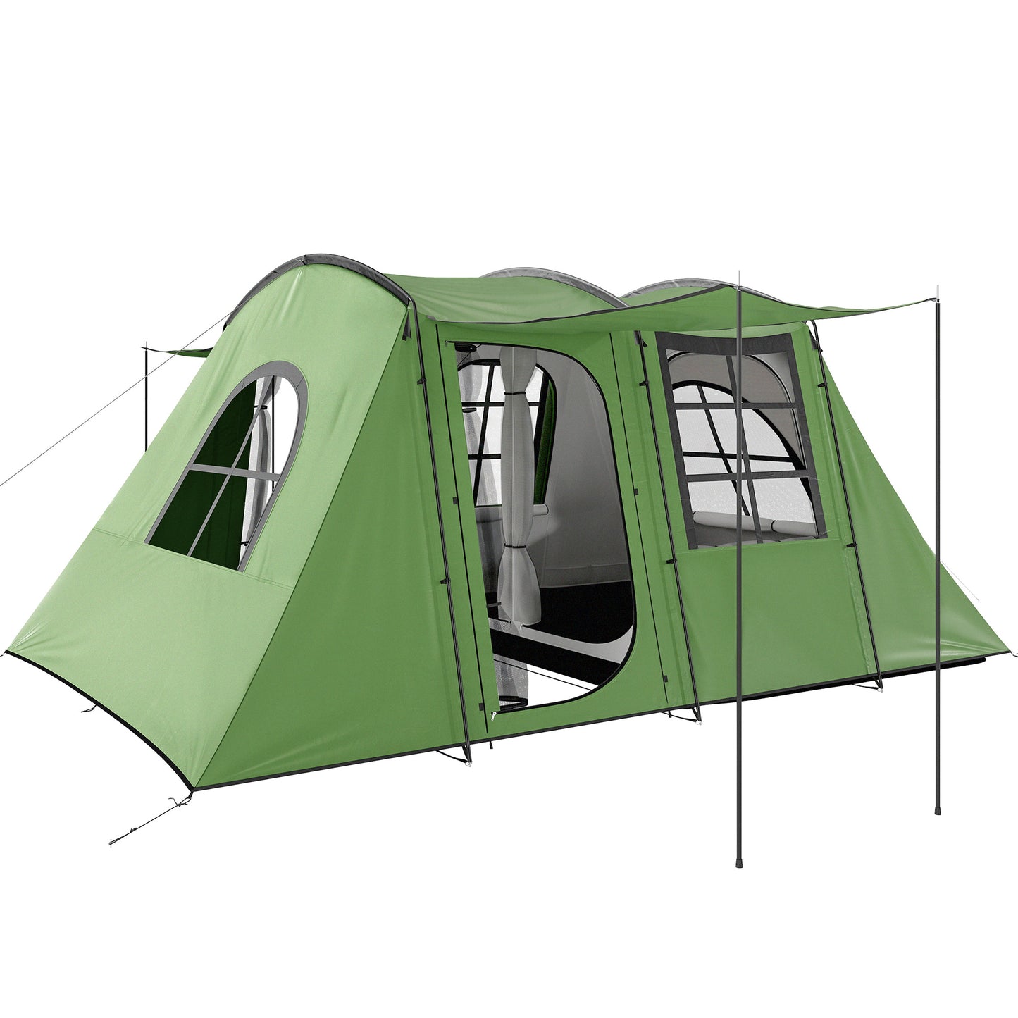 4 Man Tunnel Tent, Family Camping Tent with Porch